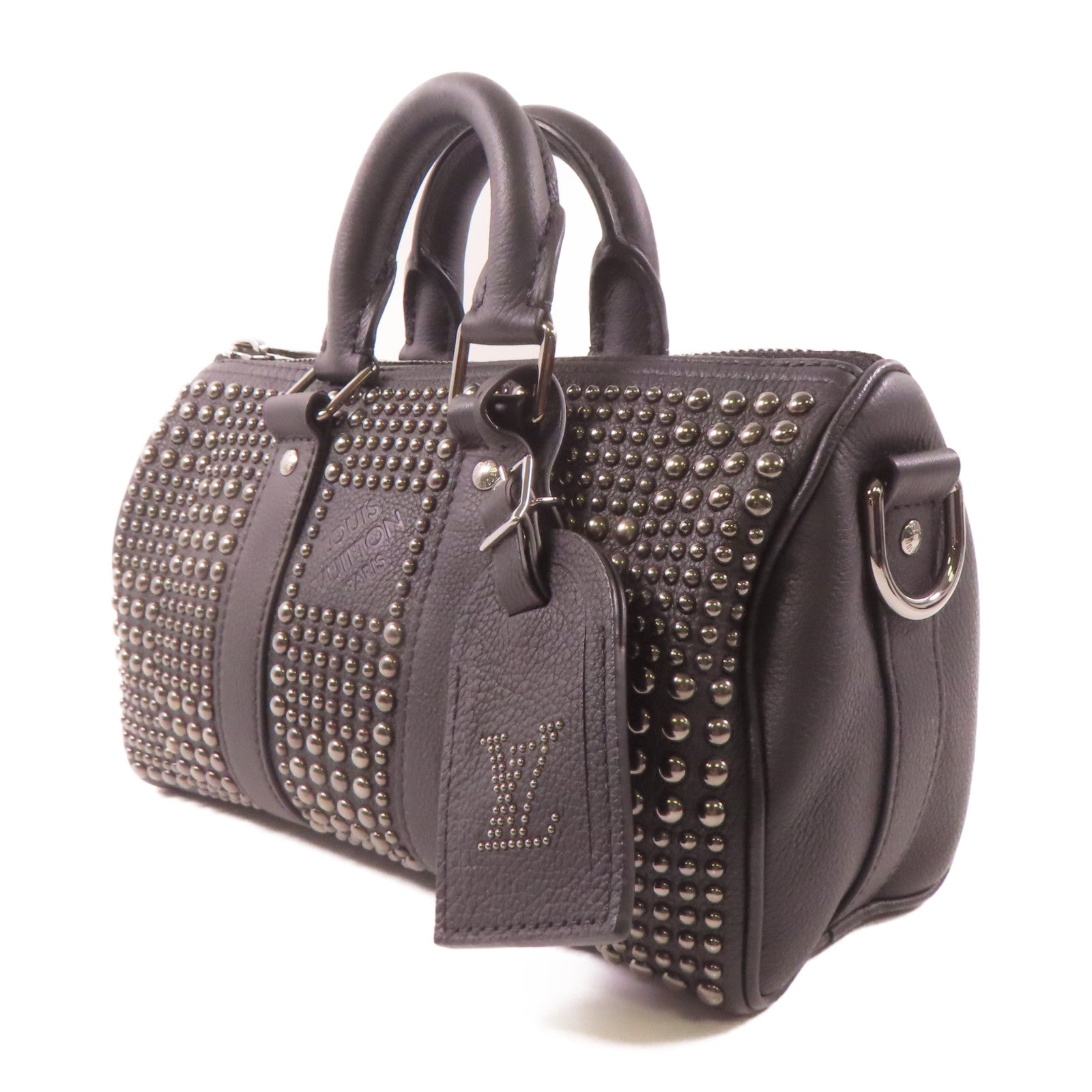 LOUIS VUITTON【激減優惠】 牛皮皮革Keepall Bandouliere 25手挽肩背兩用袋黑色