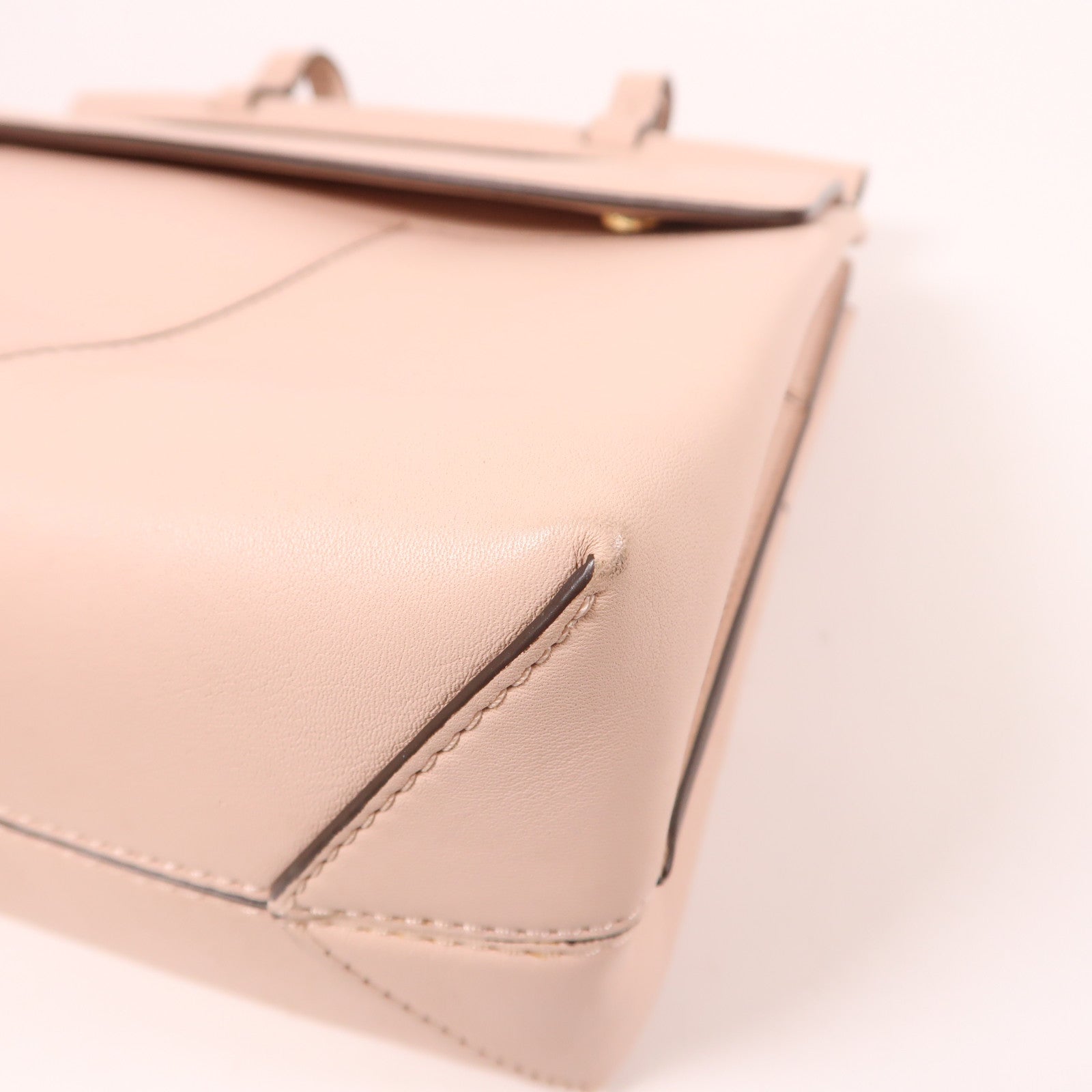 牛皮皮革Shoulder Bag金扣手挽肩背兩用袋粉紅色