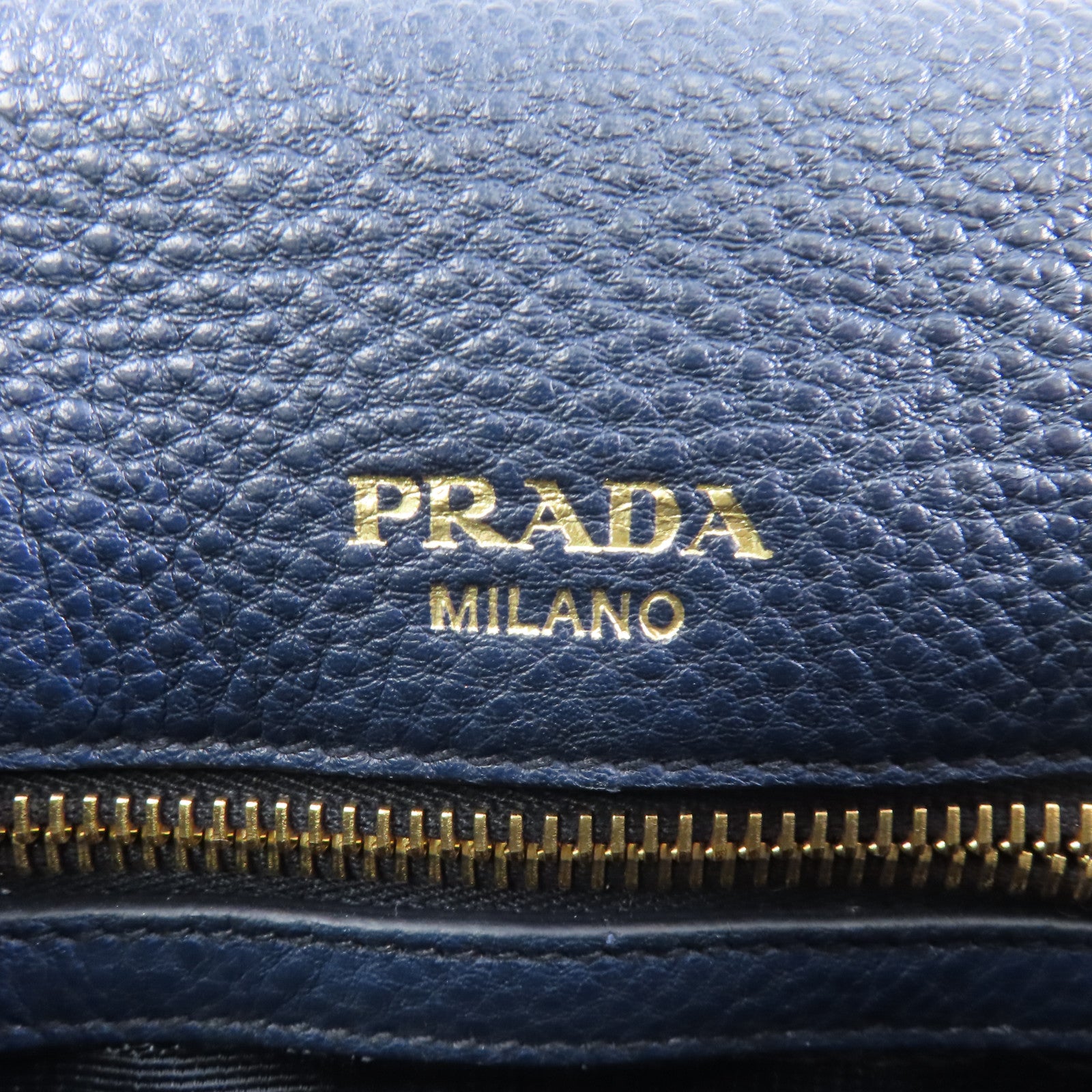 PRADA 牛皮皮革Shoulder Bag金扣肩背袋藍色