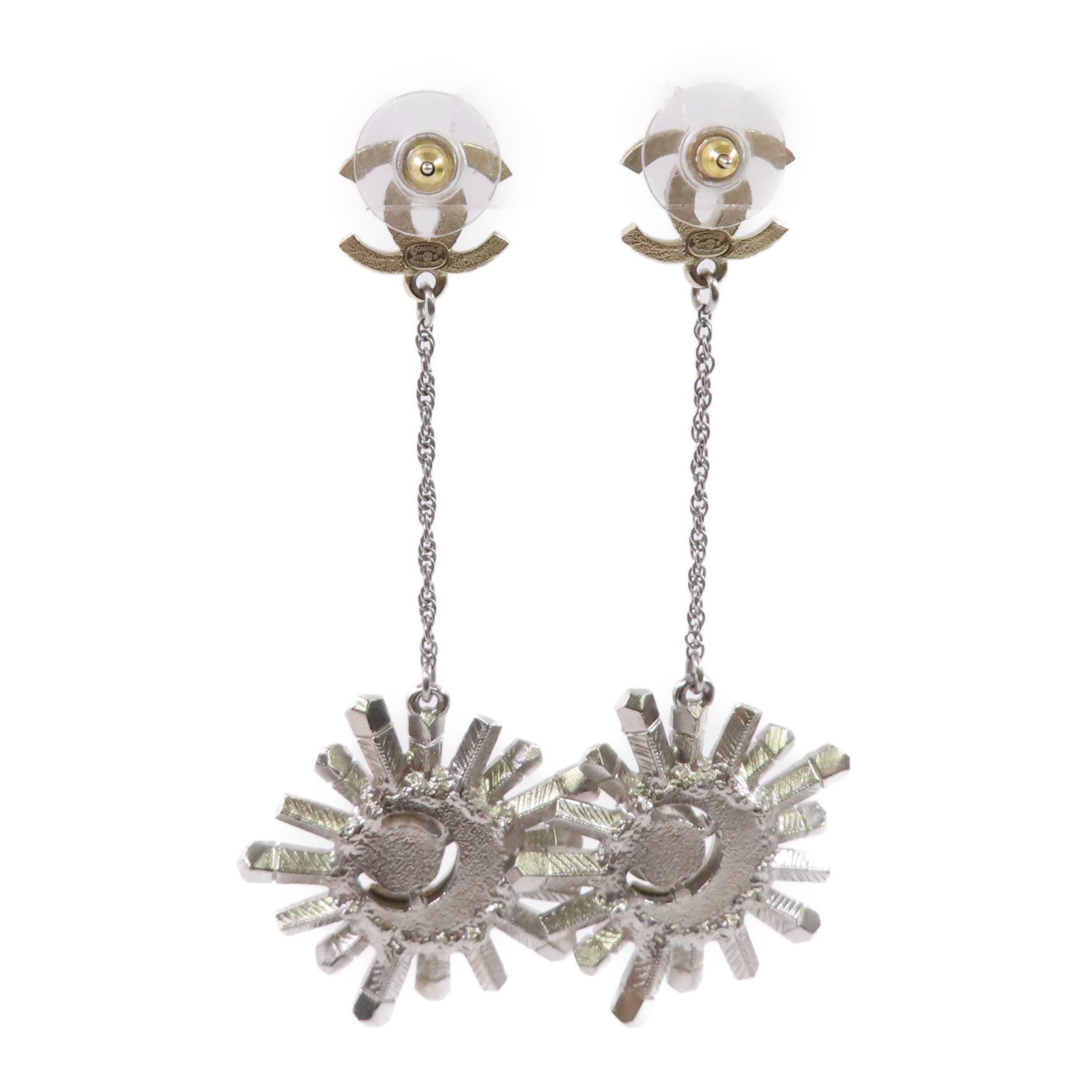 CHANEL 金屬/水鑽Rhinestones CC Earrings耳環金色/銀色