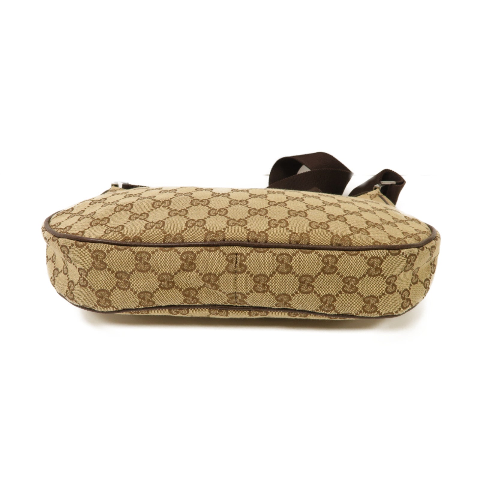 GUCCI 帆布Shoulder Bag銀扣肩背袋啡色
