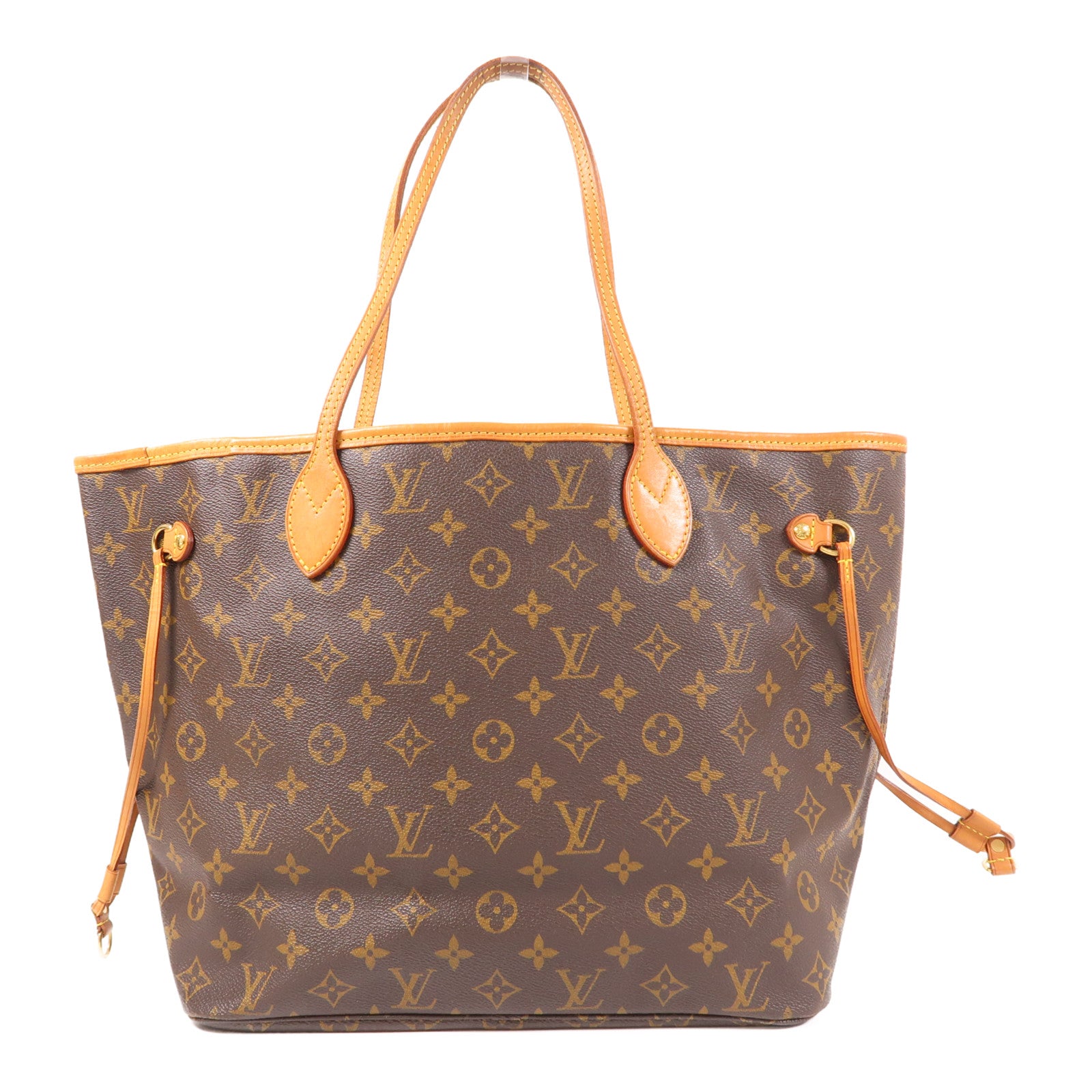 LOUIS VUITTON Monogram Neverfull MM金扣手挽袋