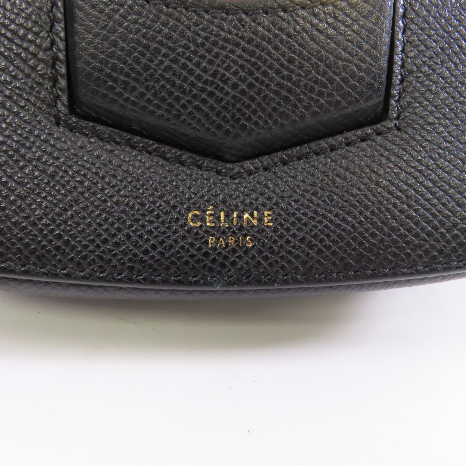CELINE 牛皮皮革Trotteur金扣肩背袋黑色