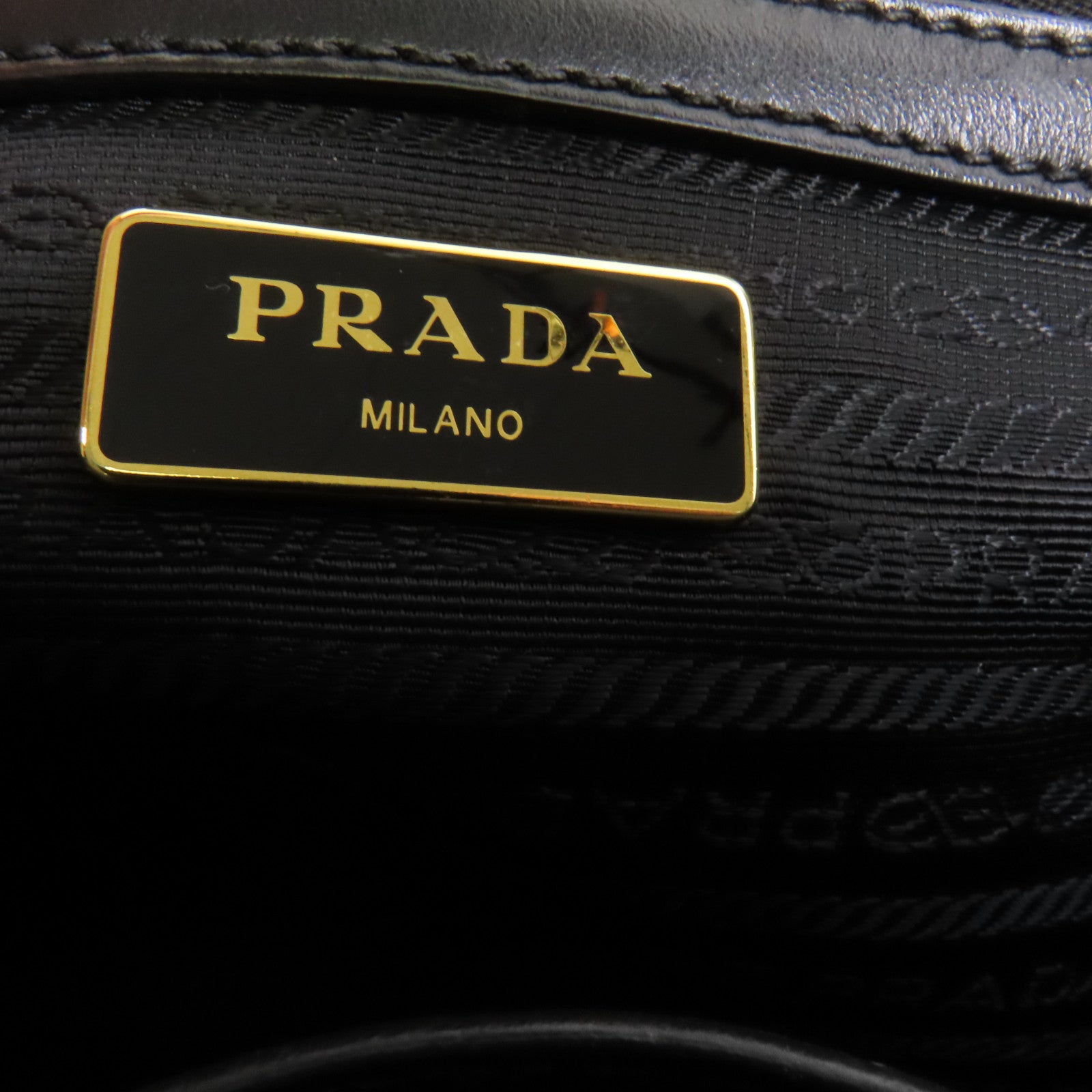 PRADA 牛皮皮革Shoulder Bag金扣手挽肩背兩用袋