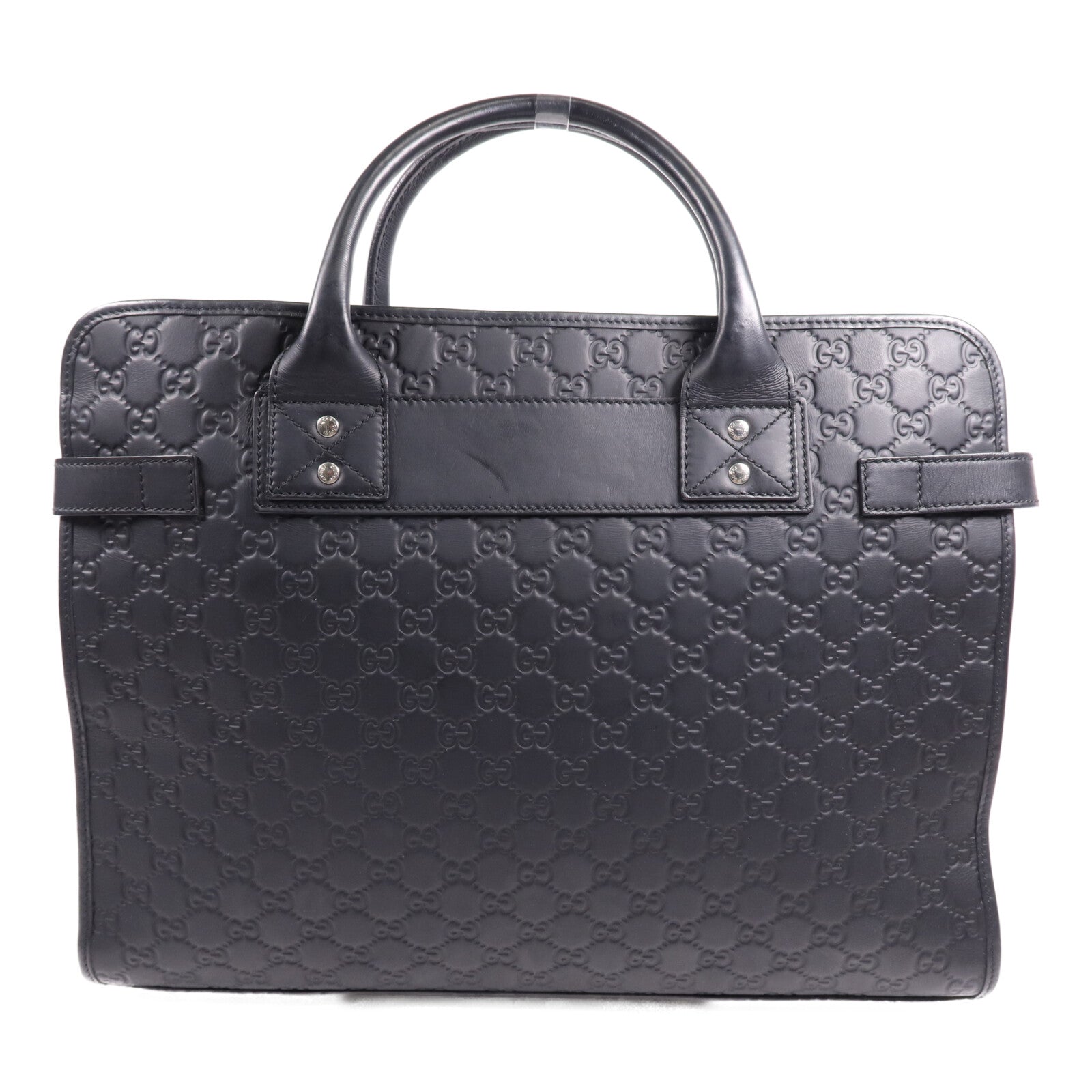 GUCCI 牛皮皮革Hand Bag銀扣手挽袋