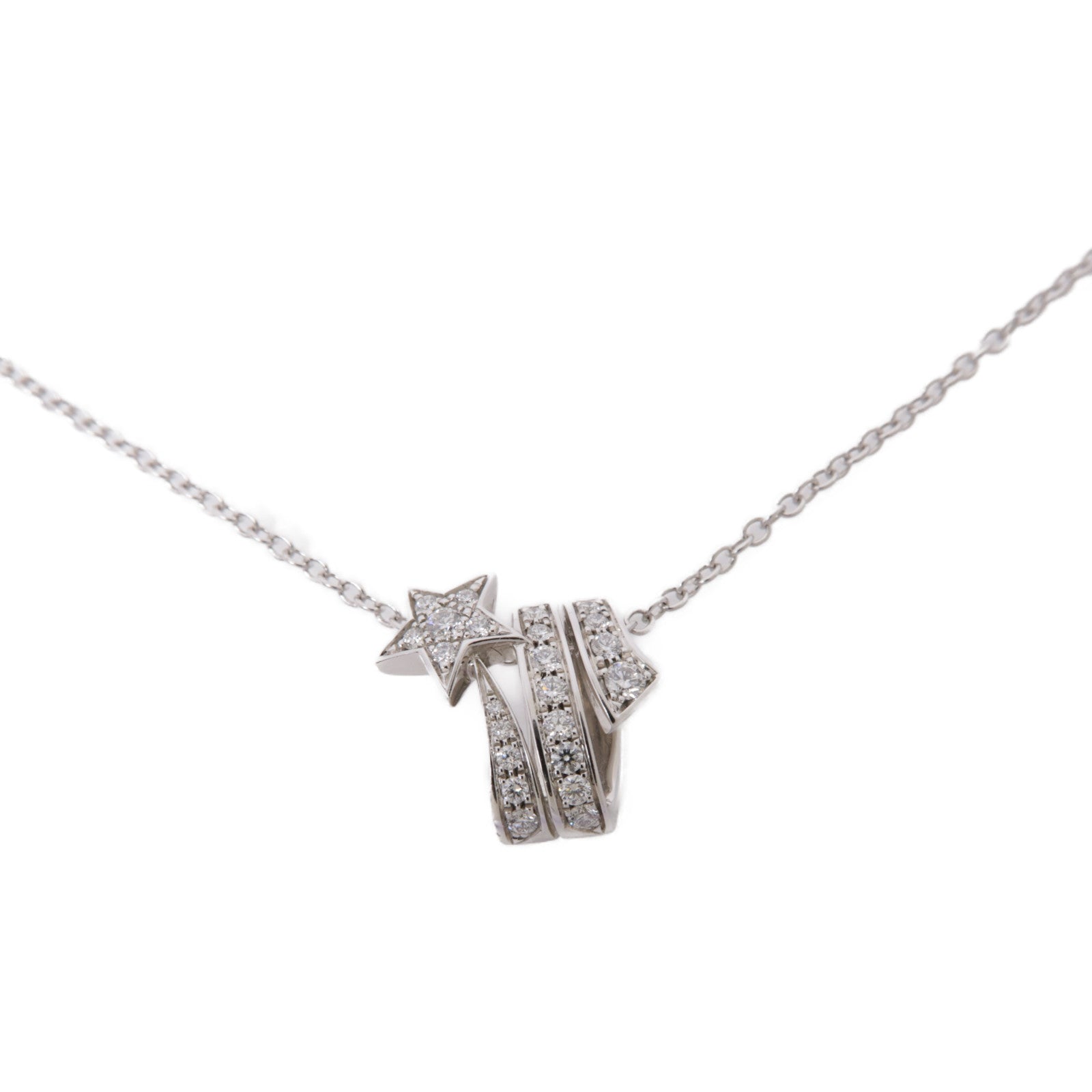 CHANEL 18K白金Etoile Filante Necklace項鍊