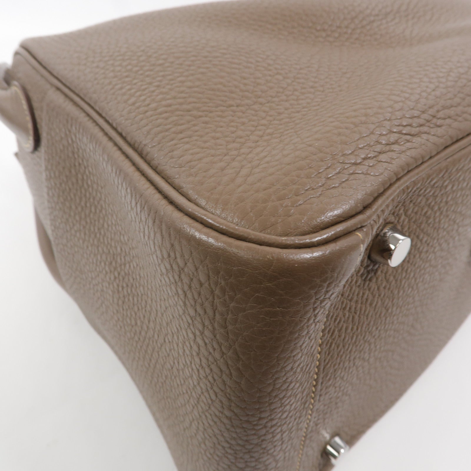 HERMES Clemence皮革Lindy 30手挽肩背兩用袋Etoupe