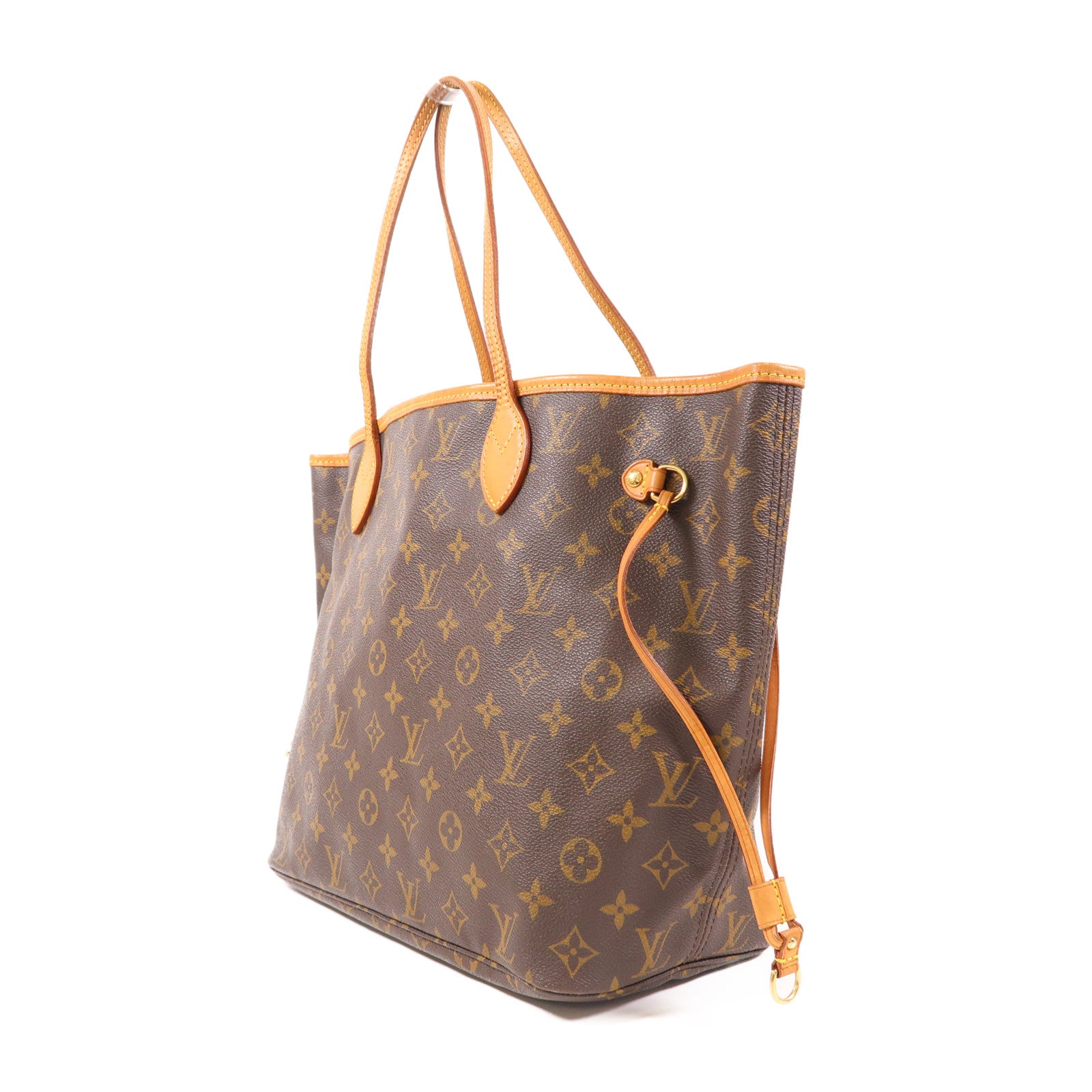 LOUIS VUITTON Monogram Neverfull MM金扣手挽袋