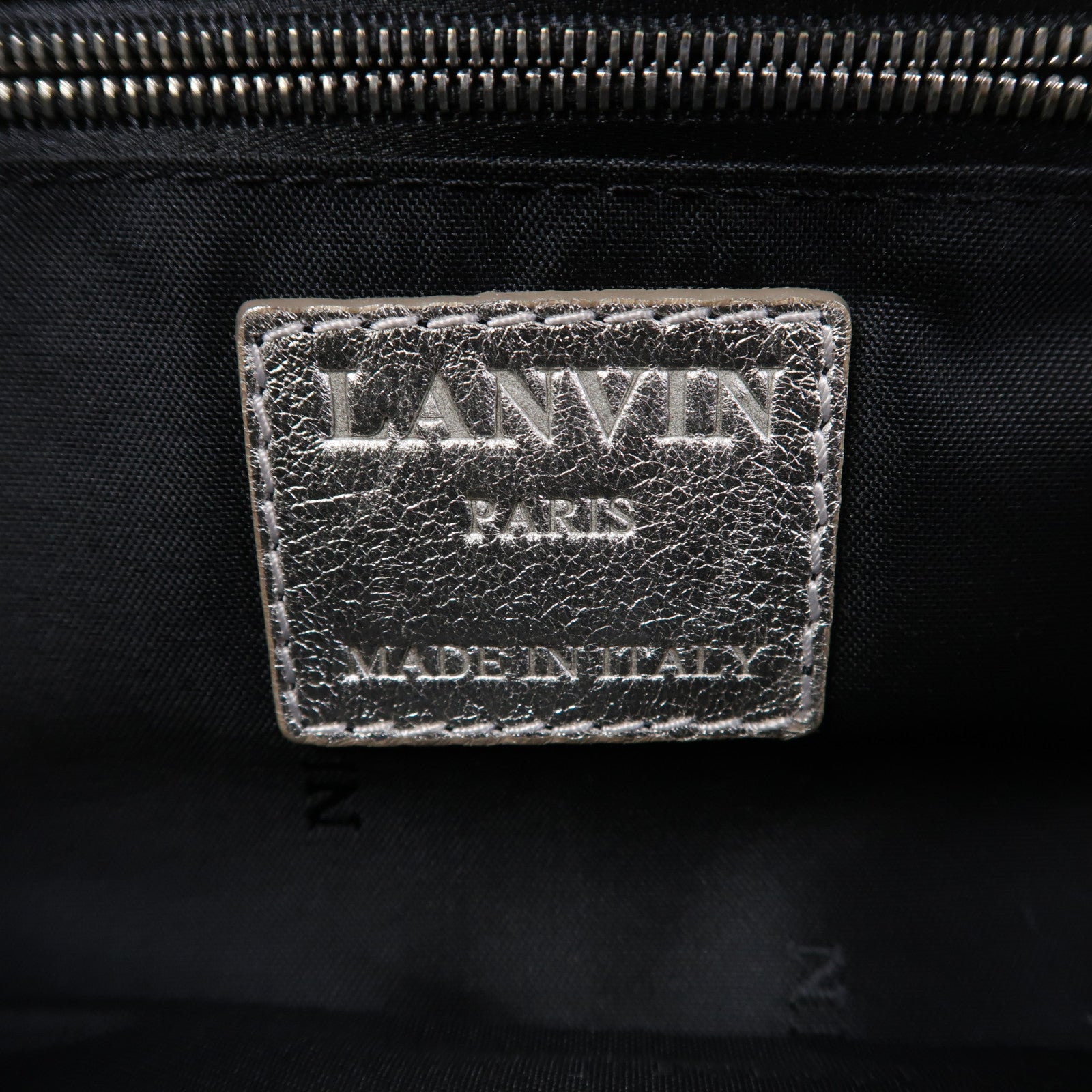 LANVIN 牛皮皮革Chain Bag鏈帶肩背袋銀色