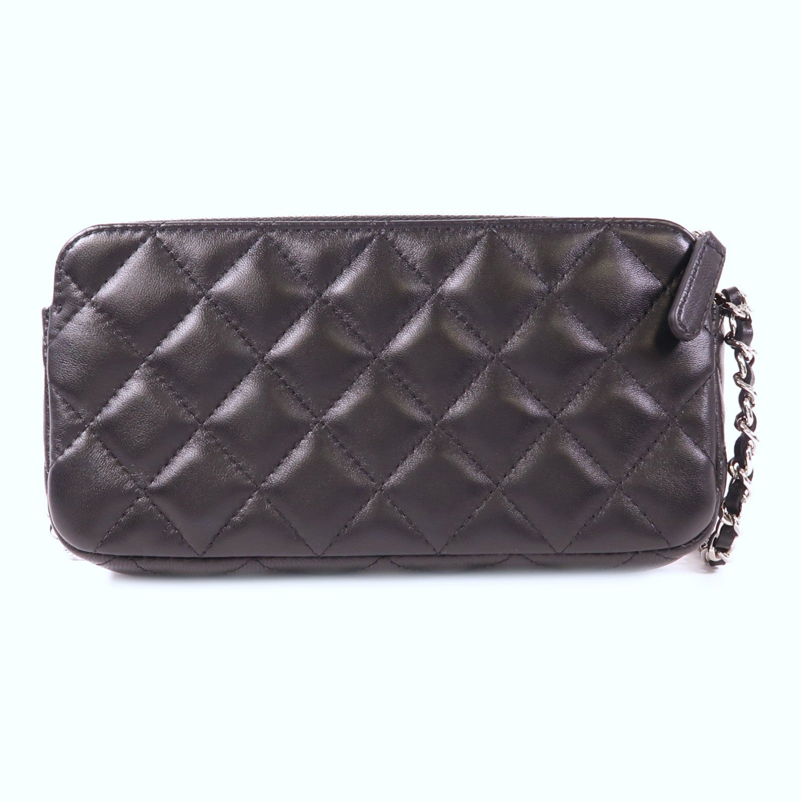CHANEL 牛皮皮革Chain Shoulder Bag銀扣鏈帶肩背袋
