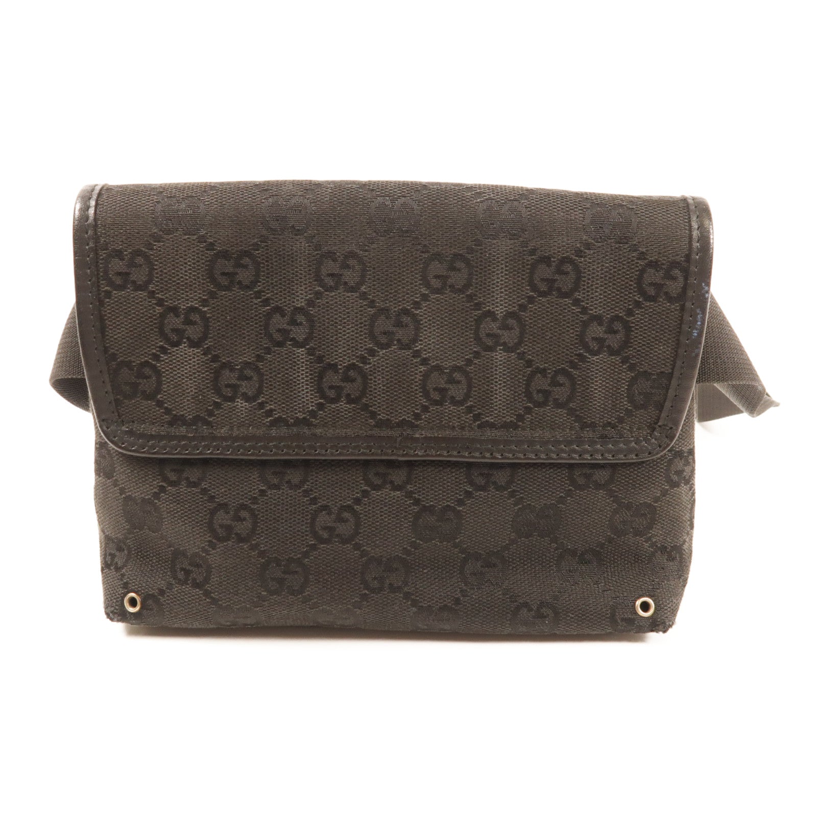GUCCI 帆布Belt Bag銀扣肩背袋