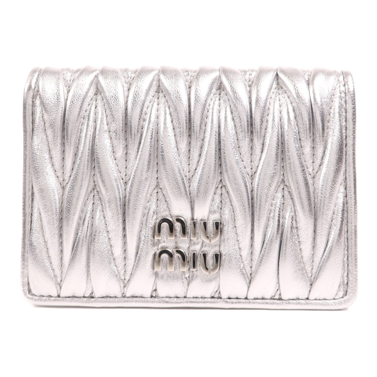 Miu Miu 牛皮皮革Card Case銀扣卡片套