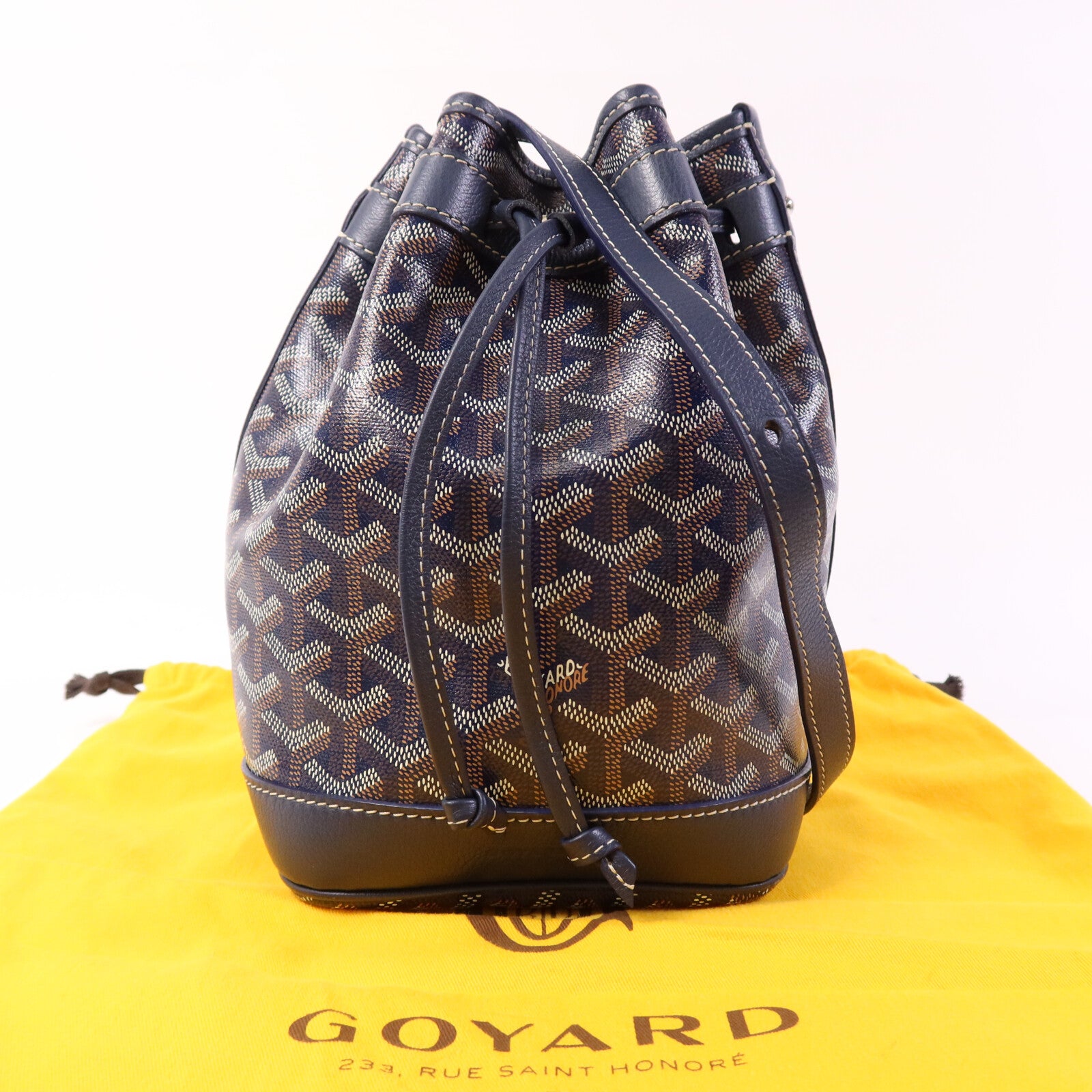 GOYARD 塗層帆布Petit Flot Bucket銀扣肩背袋