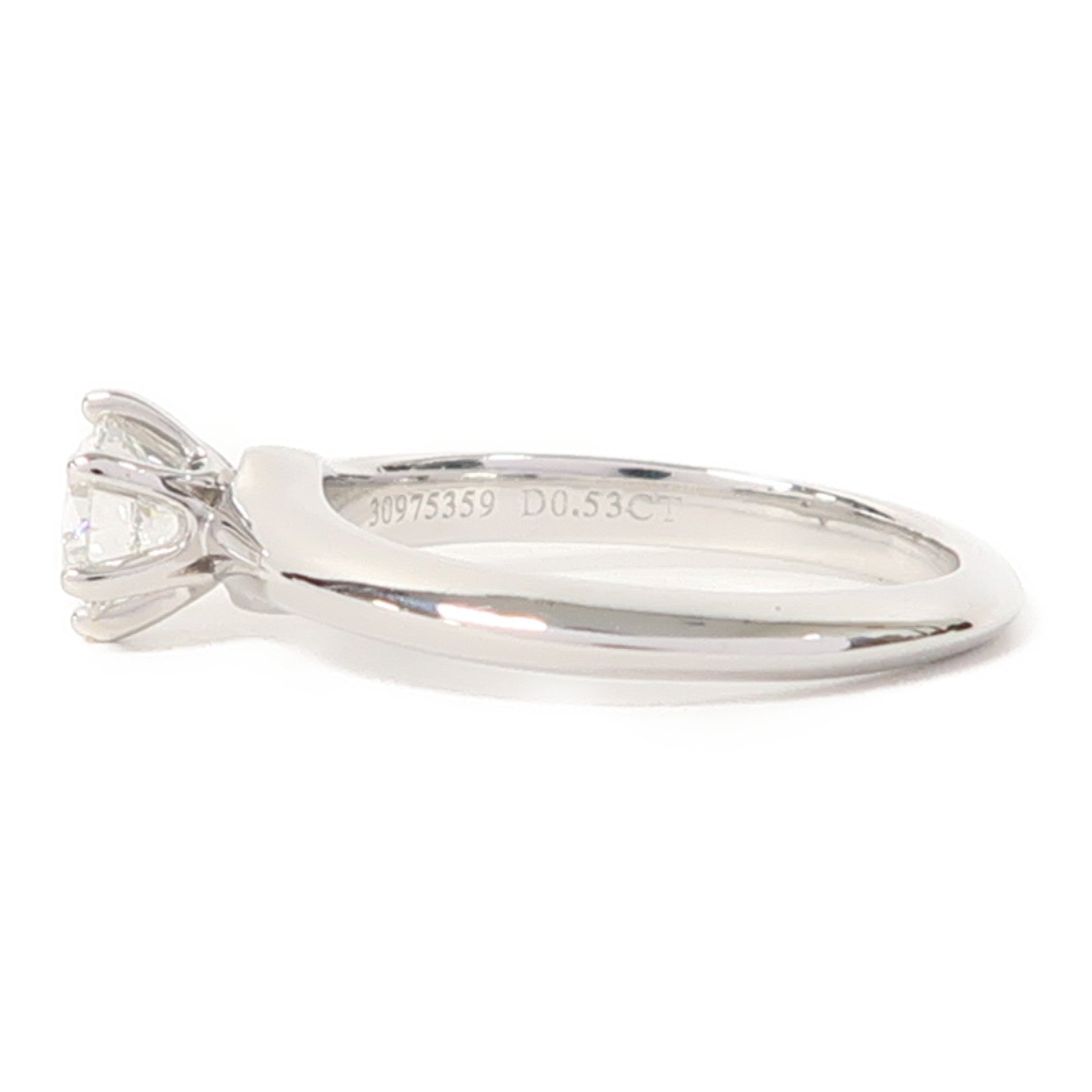 TIFFANY＆CO 【激減優惠】Pt950鉑金Diamond Ring0.53ct鑽石戒指US#4.75