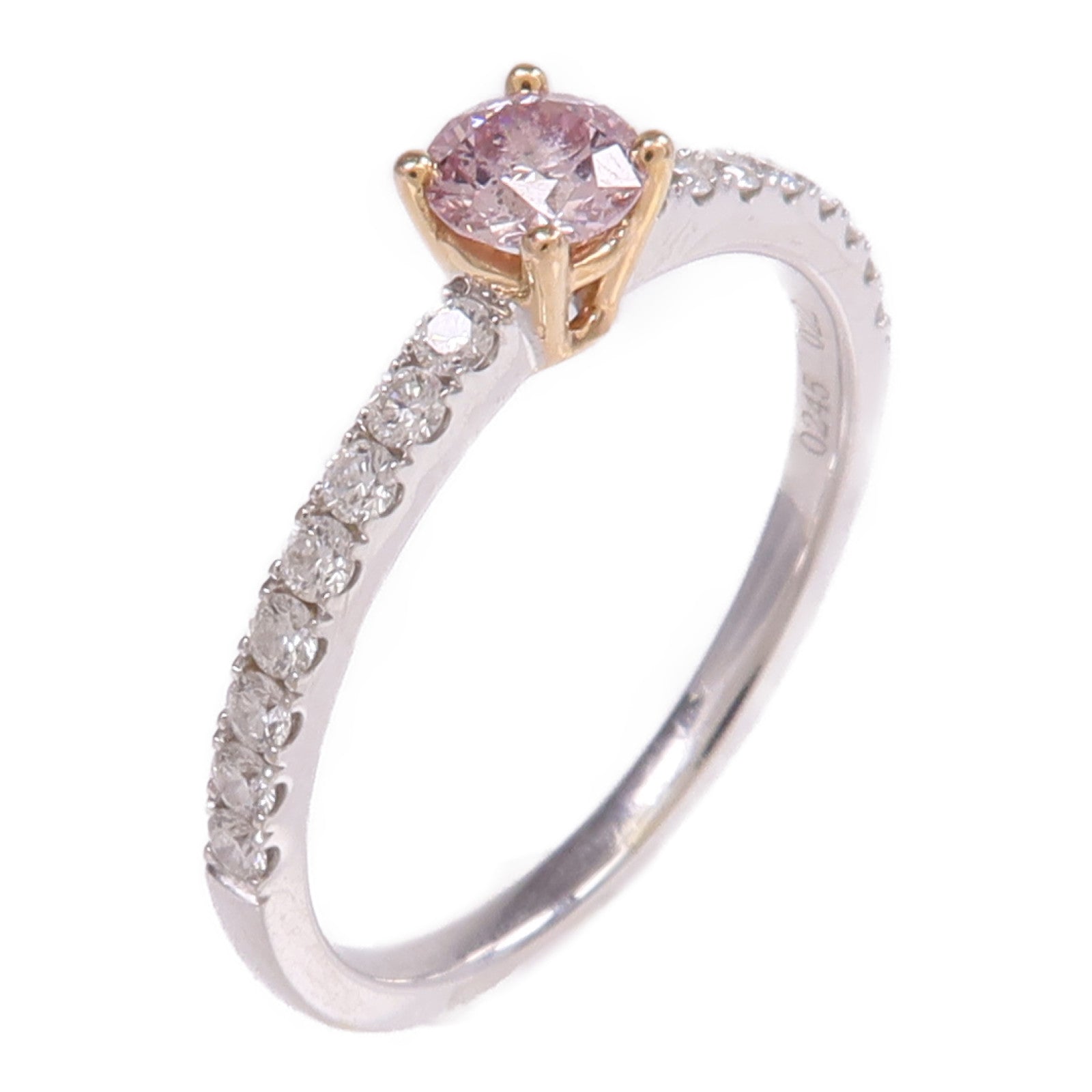 JEWELRY 18K白金/玫瑰金Color Diamond Ring鑽石戒指US#5.5