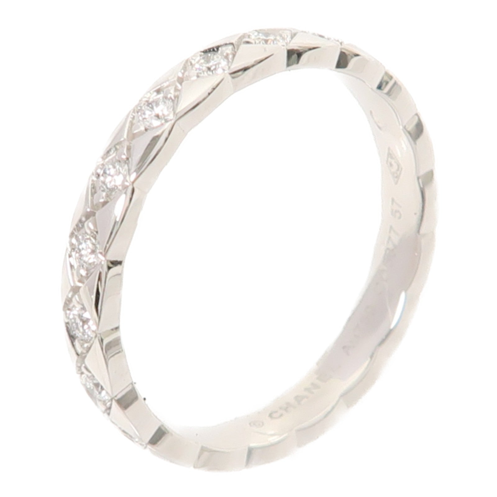 CHANEL 18K白金CoCo Crush Ring鑽石戒指#57/US#6
