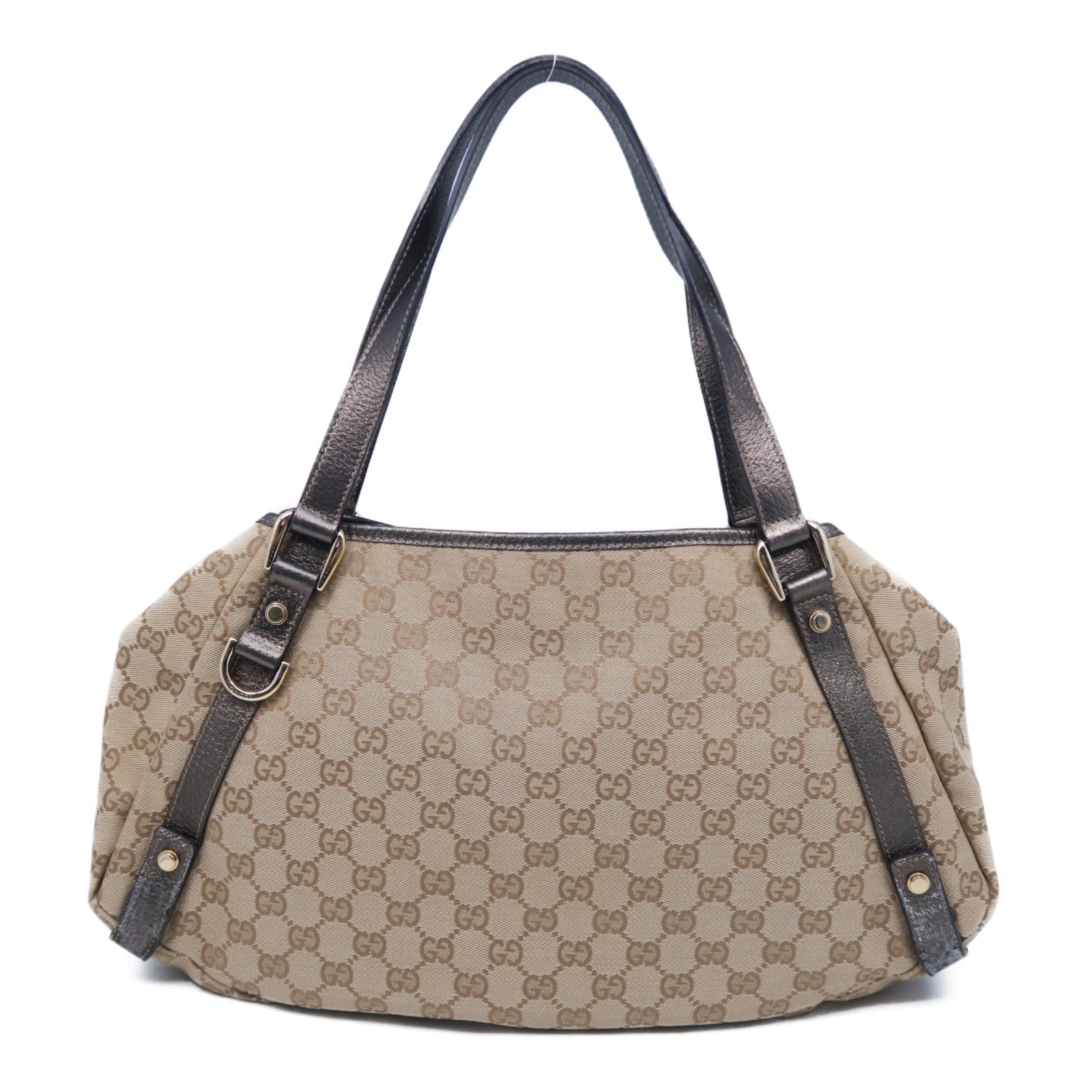 GUCCI 【激減優惠】帆布Shoulder Bag金扣肩背袋啡色/灰色