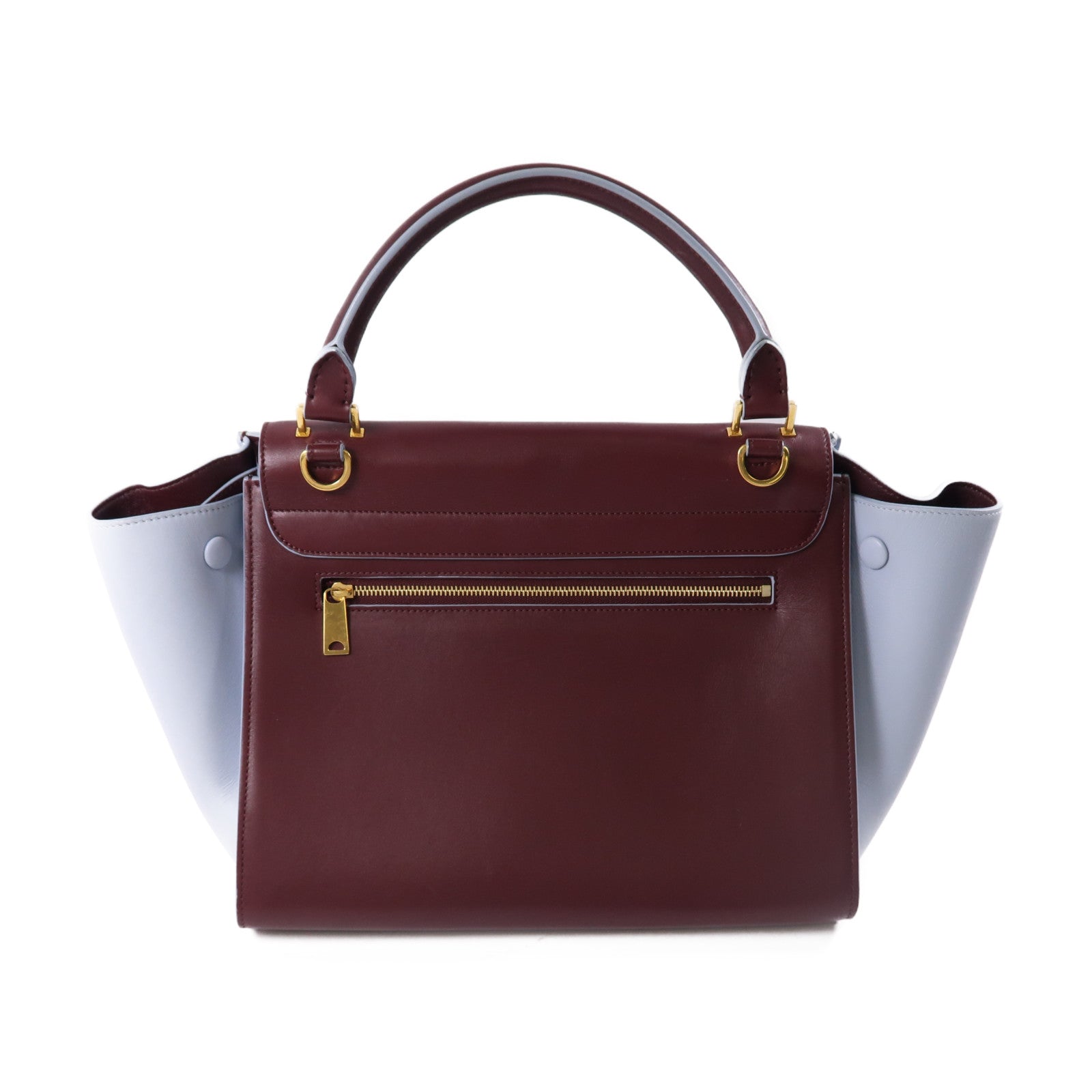 CELINE 牛皮皮革Shoulder Bag金扣手挽肩背兩用袋紅色/淺藍色