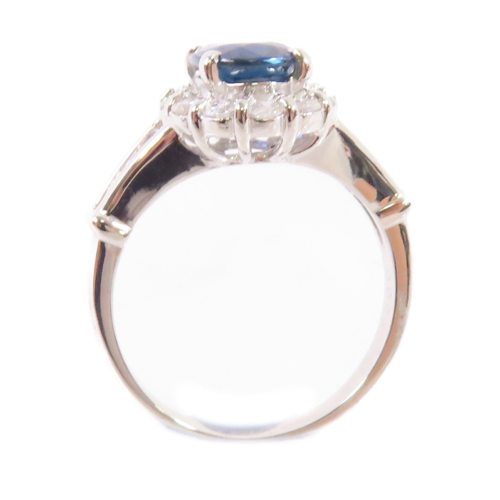 JEWELRY PT900鉑金/1.44ct藍寶石/0.64ct鑽石Sapphire/Diamond Ring戒指US#6