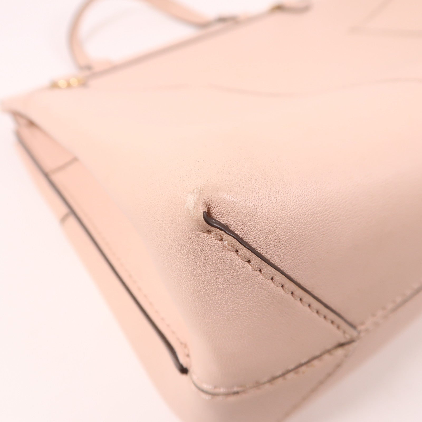 牛皮皮革Shoulder Bag金扣手挽肩背兩用袋粉紅色