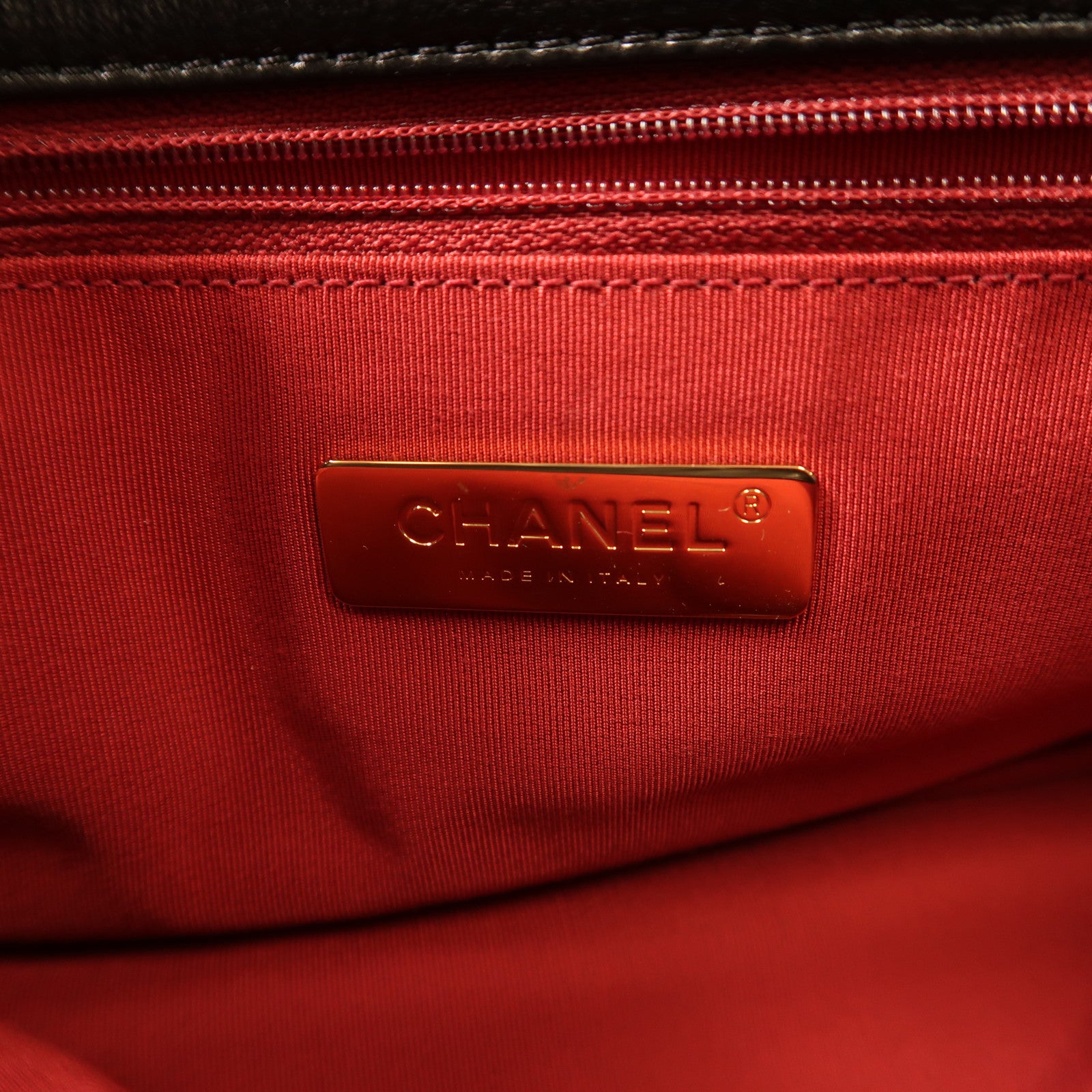 CHANEL 羊皮皮革Chanel 19 Maxi金扣/銀扣鏈帶手挽肩背兩用袋黑色