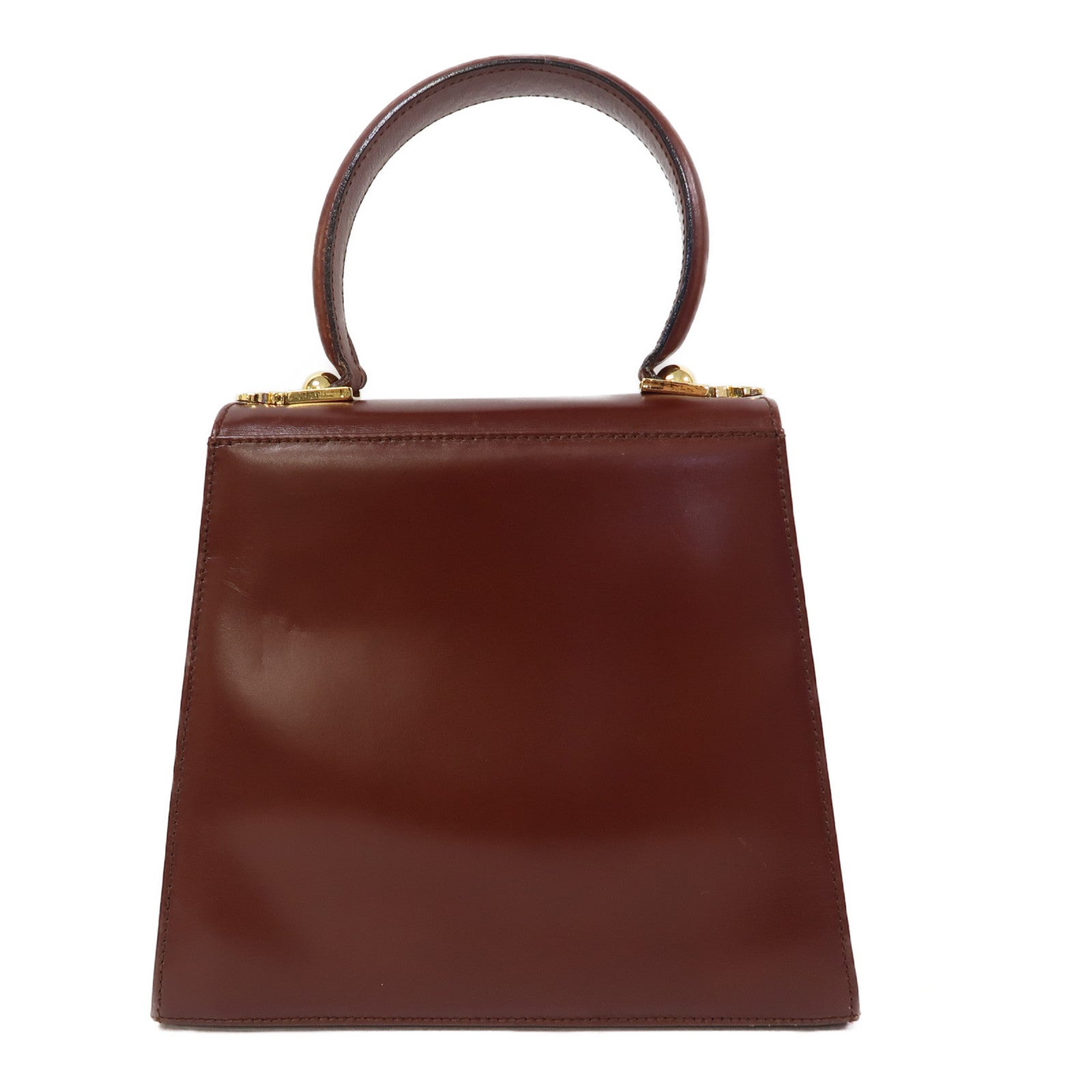 Salvatore Ferragamo 牛皮皮革Small Top Handle金扣手挽肩背兩用袋深啡色