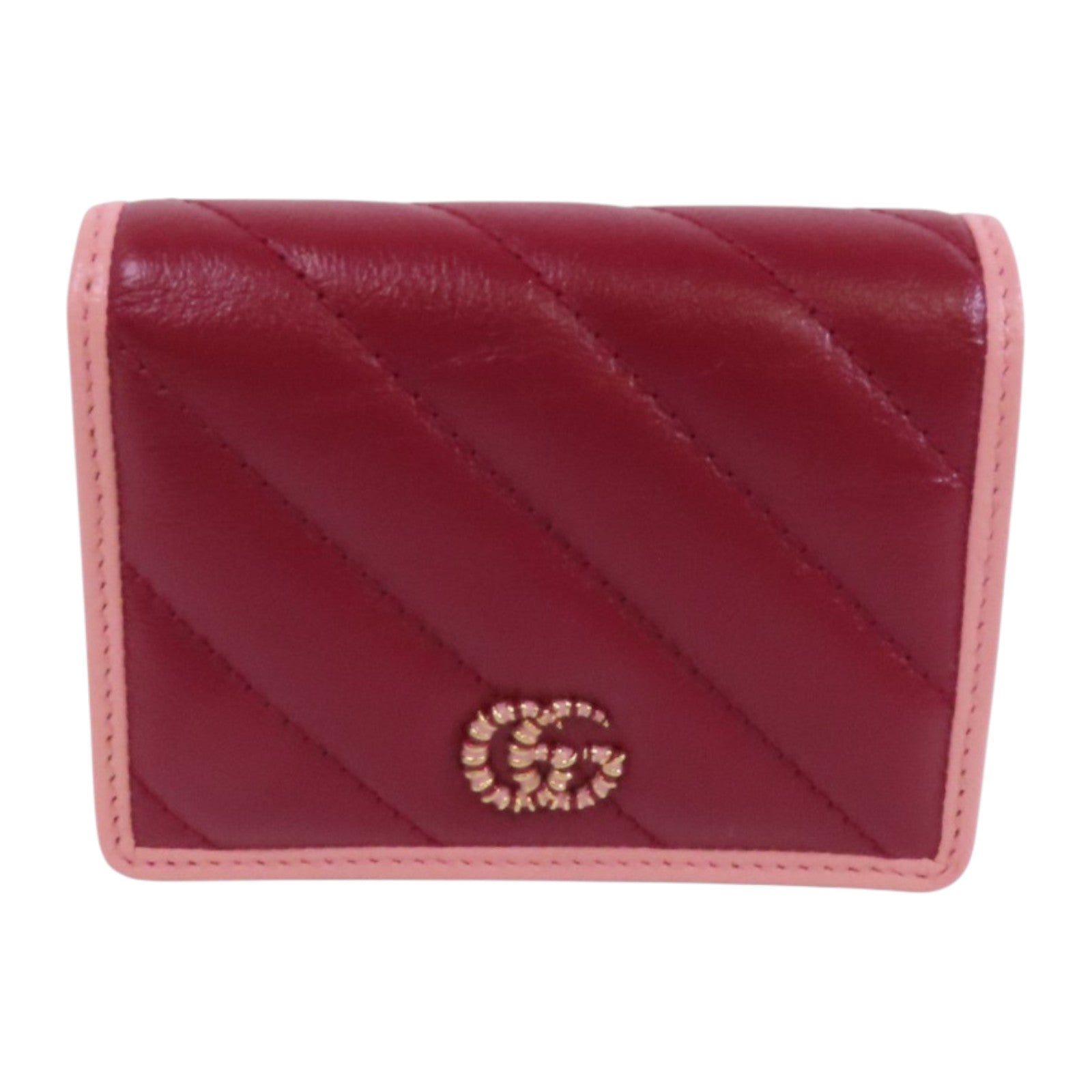 GUCCI 【激減優惠】牛皮皮革Fold Wallet金扣短錢包