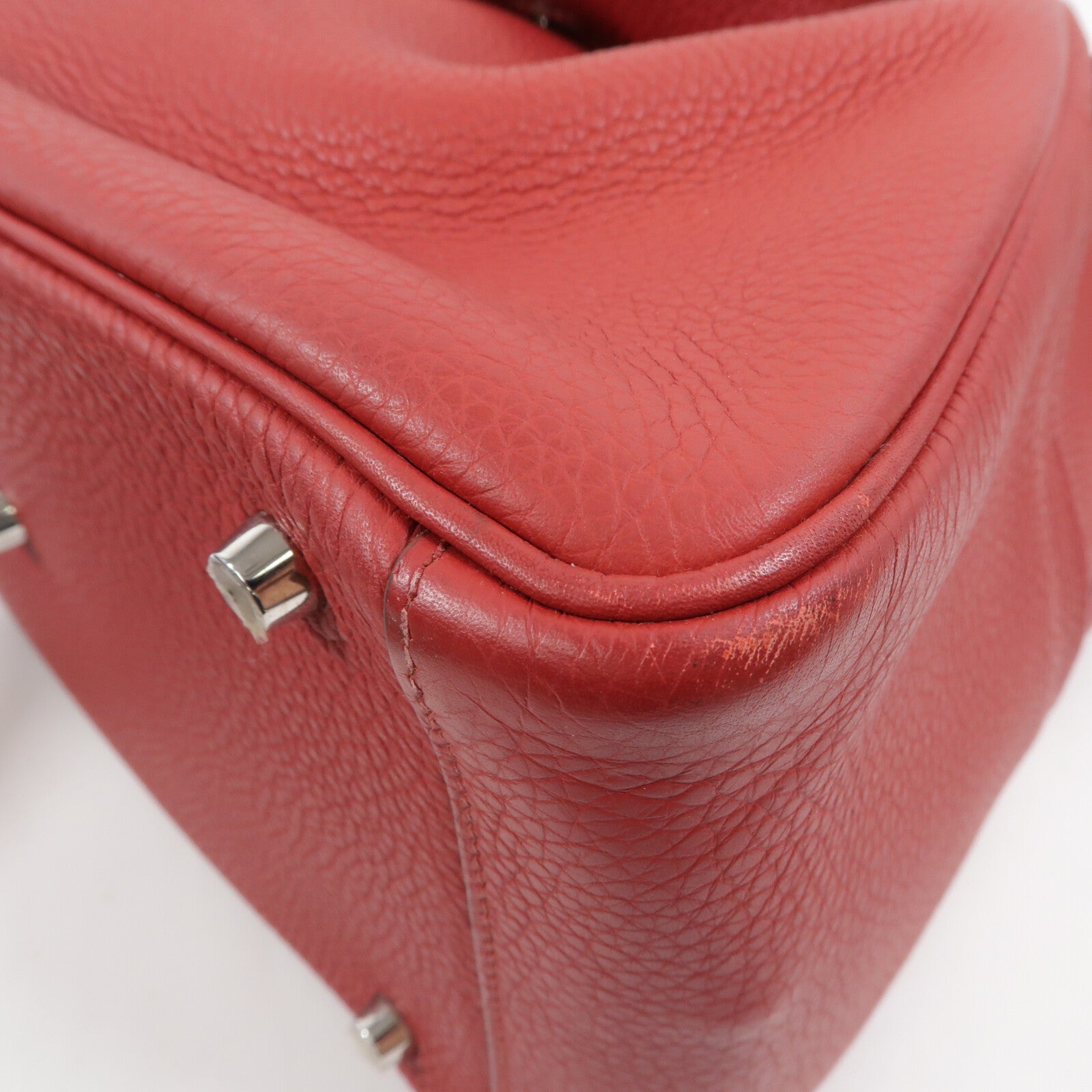 HERMES Togo皮革Lindy 30手挽肩背兩用袋Rouge Garance