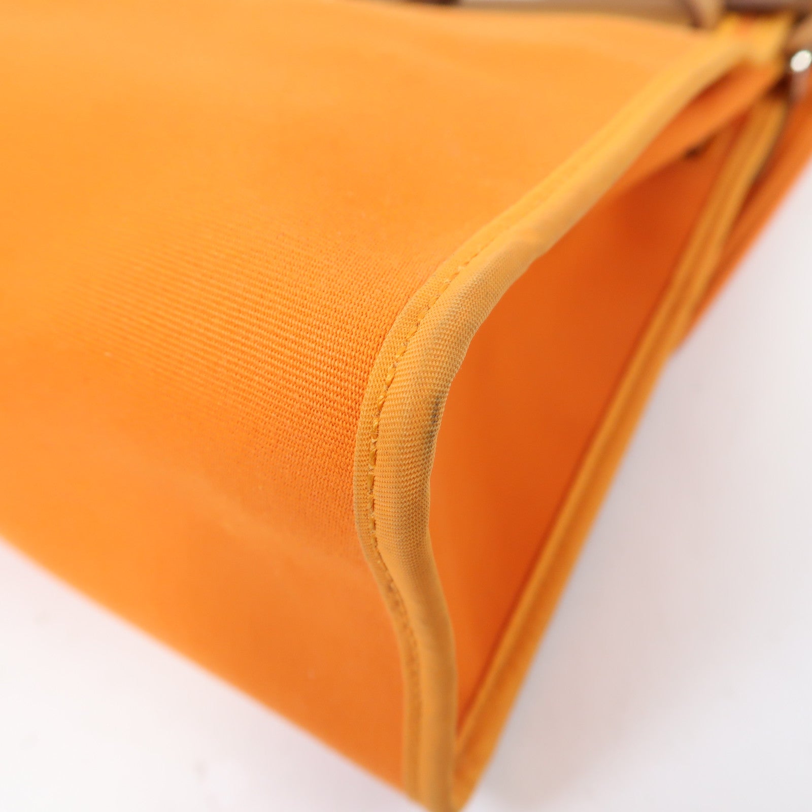 HERMES 【清倉大減價】帆布Herbag PM銀扣手挽肩背兩用袋橙色