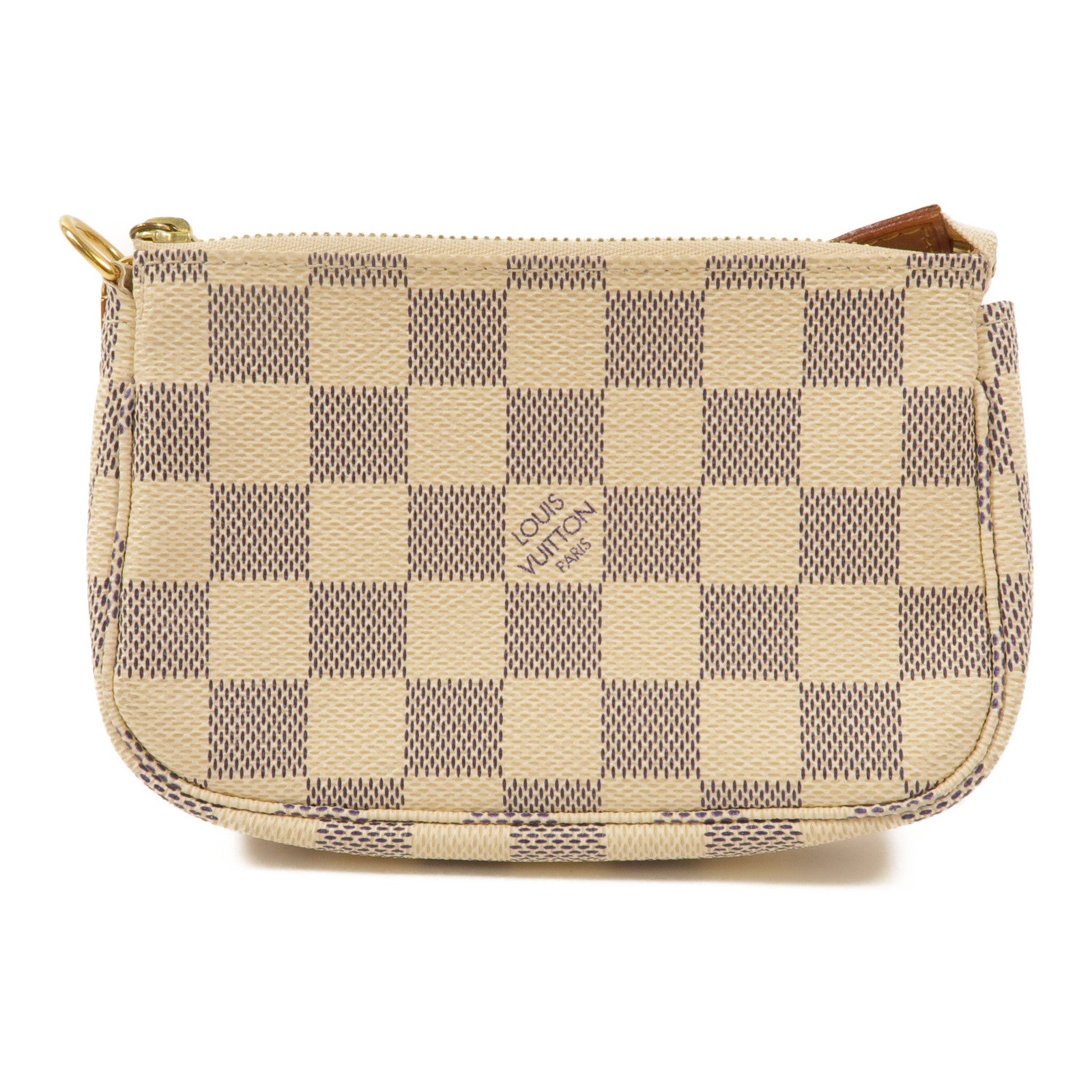 LOUIS VUITTON Damier Azur Mini Pochette Accessories鏈帶手挽袋