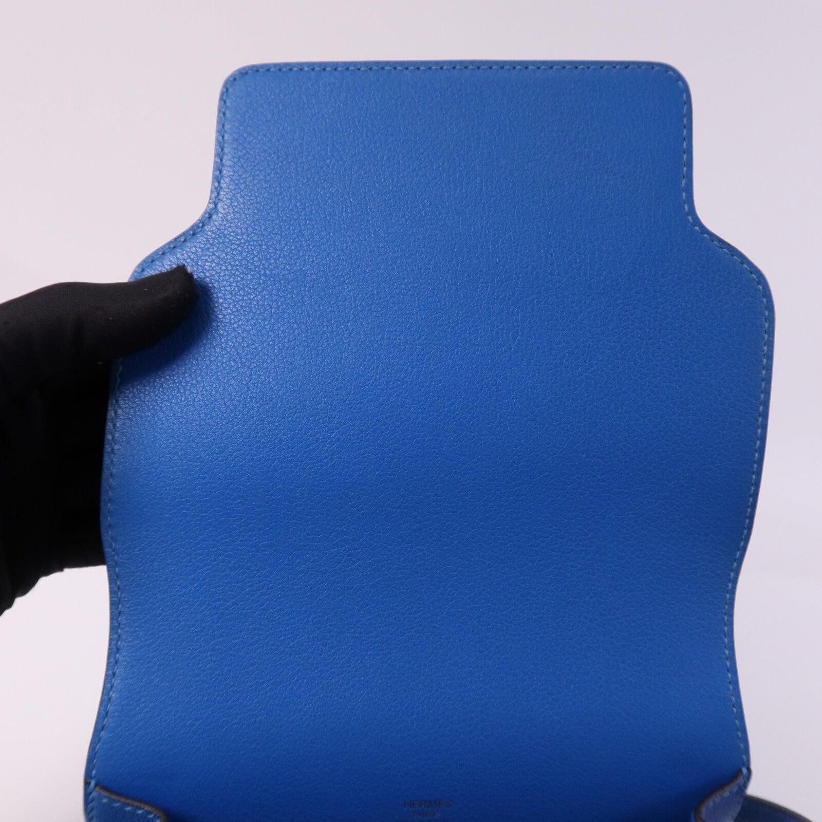 HERMES Evercolor皮革Mini Roulis金扣肩背袋Blue Zanzibar