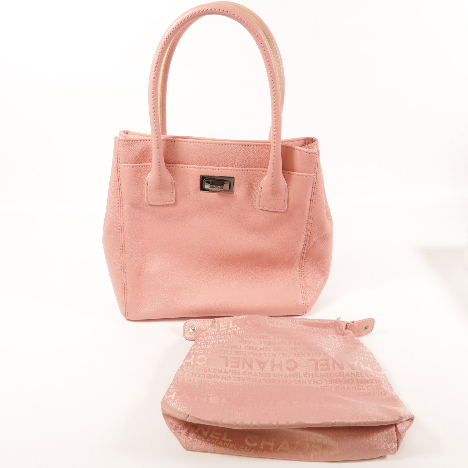 CHANEL CC SHW 2.55 Totebag Leather Pink