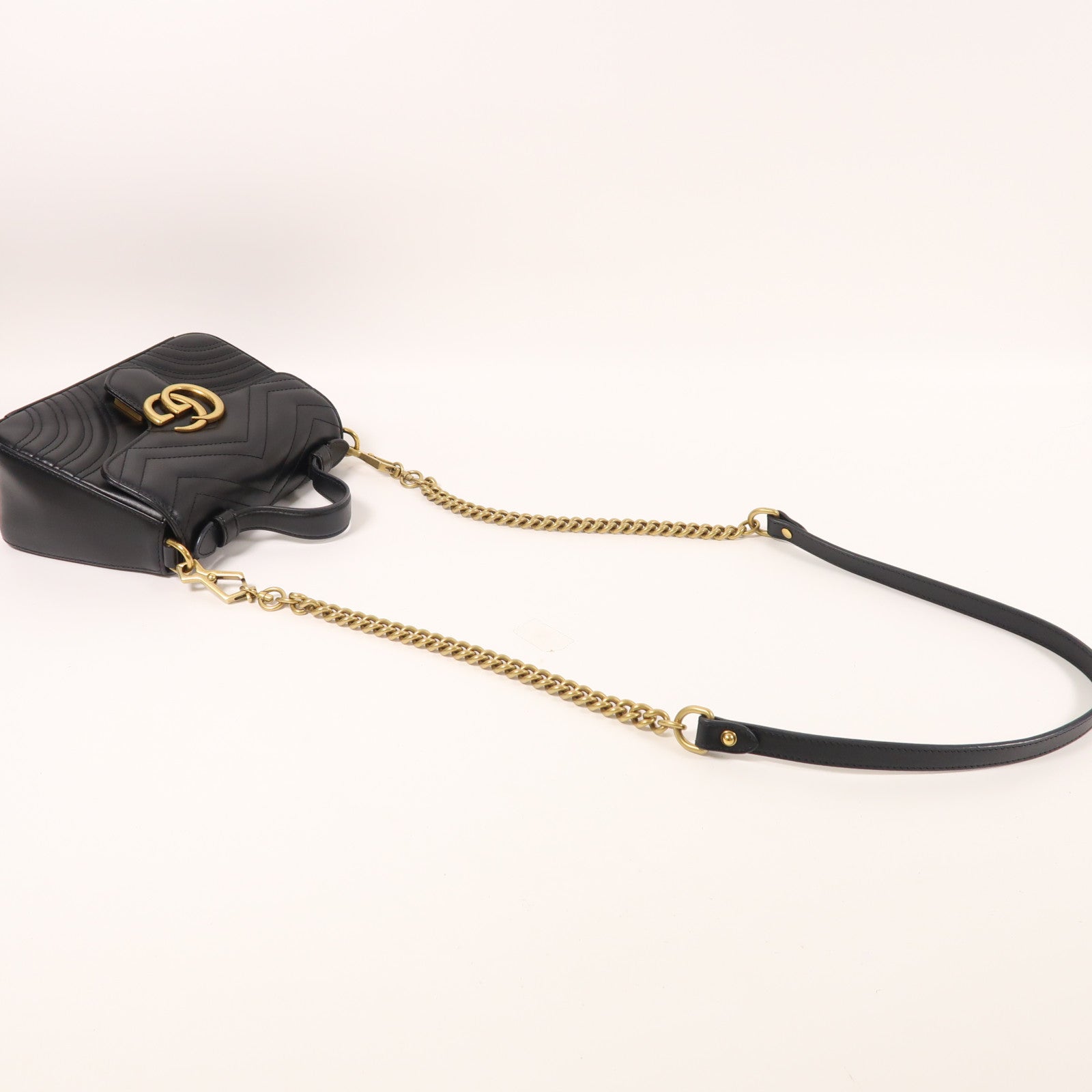 GUCCI 牛皮皮革GG Marmont金扣手挽肩背兩用袋