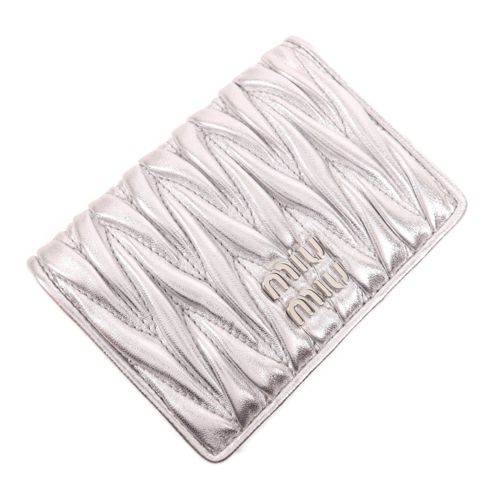 Miu Miu 牛皮皮革Card Case銀扣卡片套