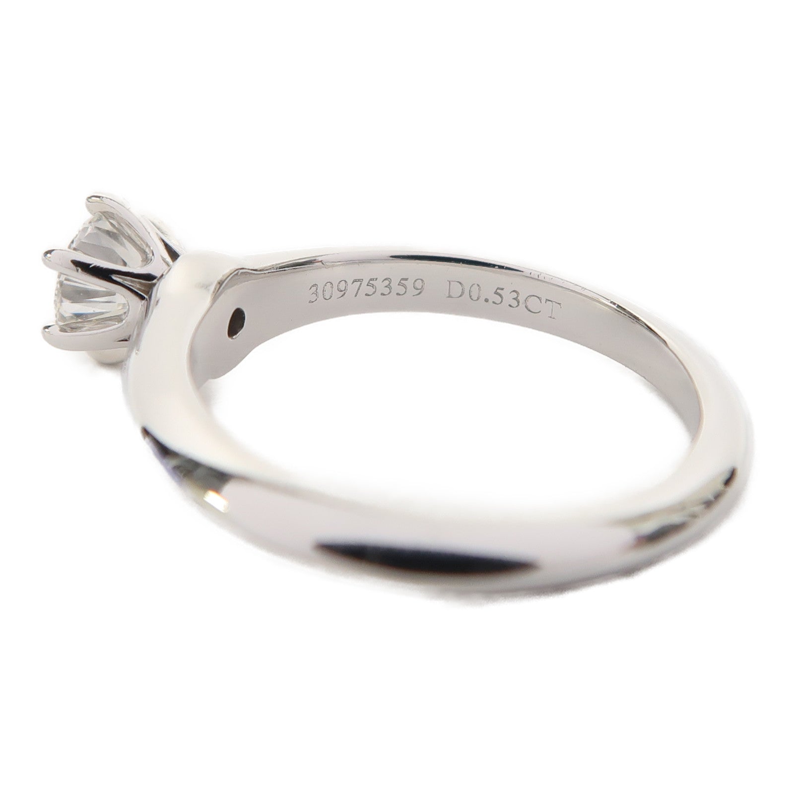 TIFFANY＆CO 【激減優惠】Pt950鉑金Diamond Ring0.53ct鑽石戒指US#4.75