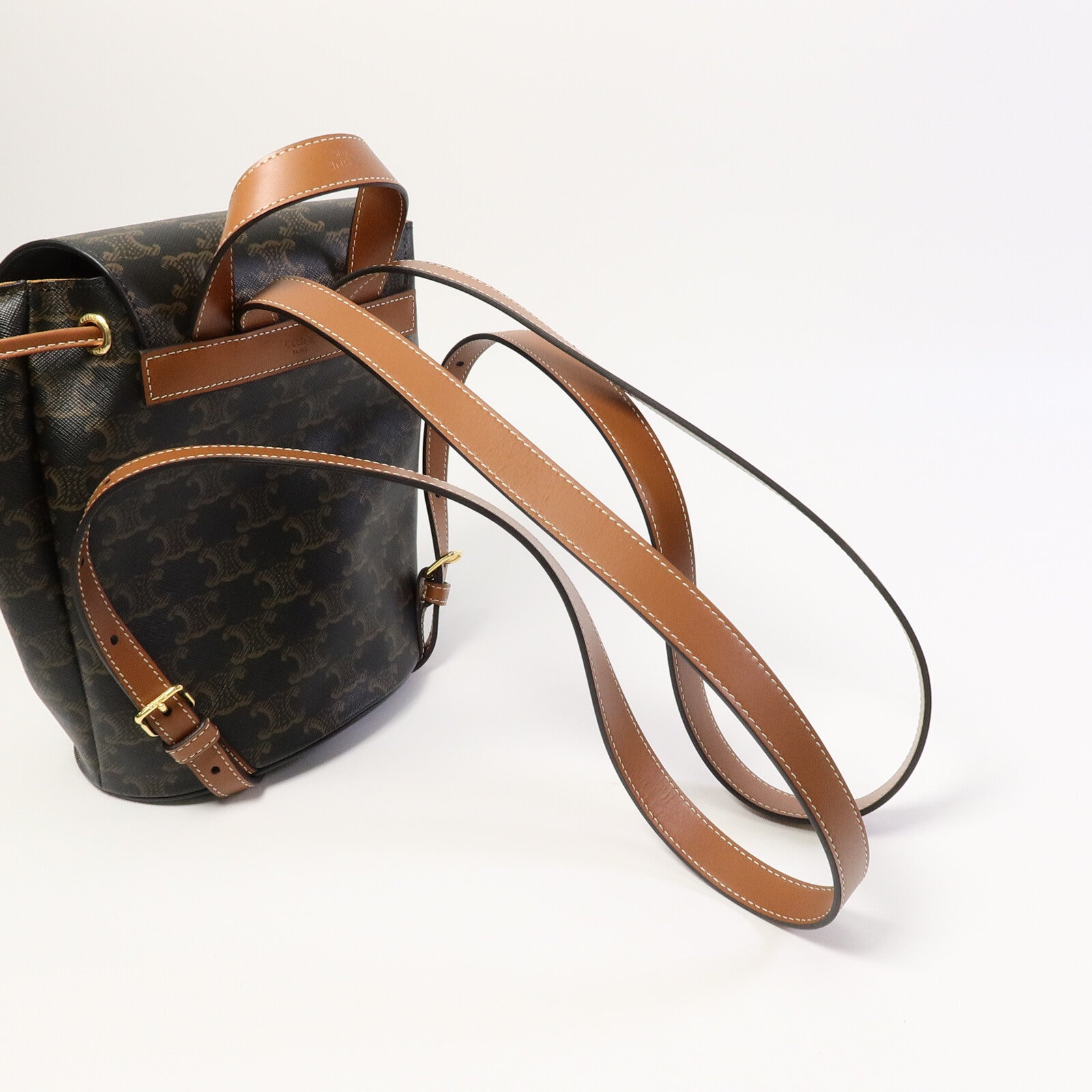 CELINE 塗層帆布Bonnie Triomphe Backpack背包
