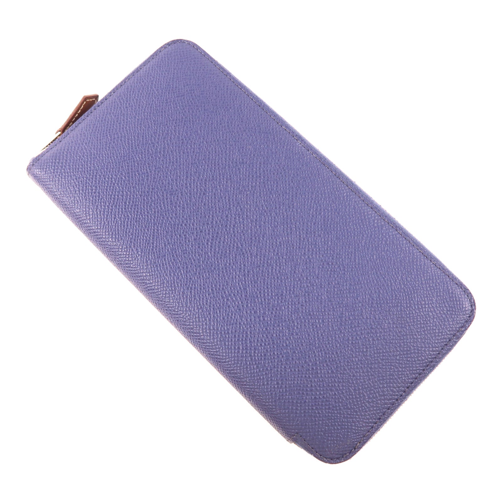 HERMES Epsom皮革Silk In Wallet銀扣長錢包Bleu Indigo