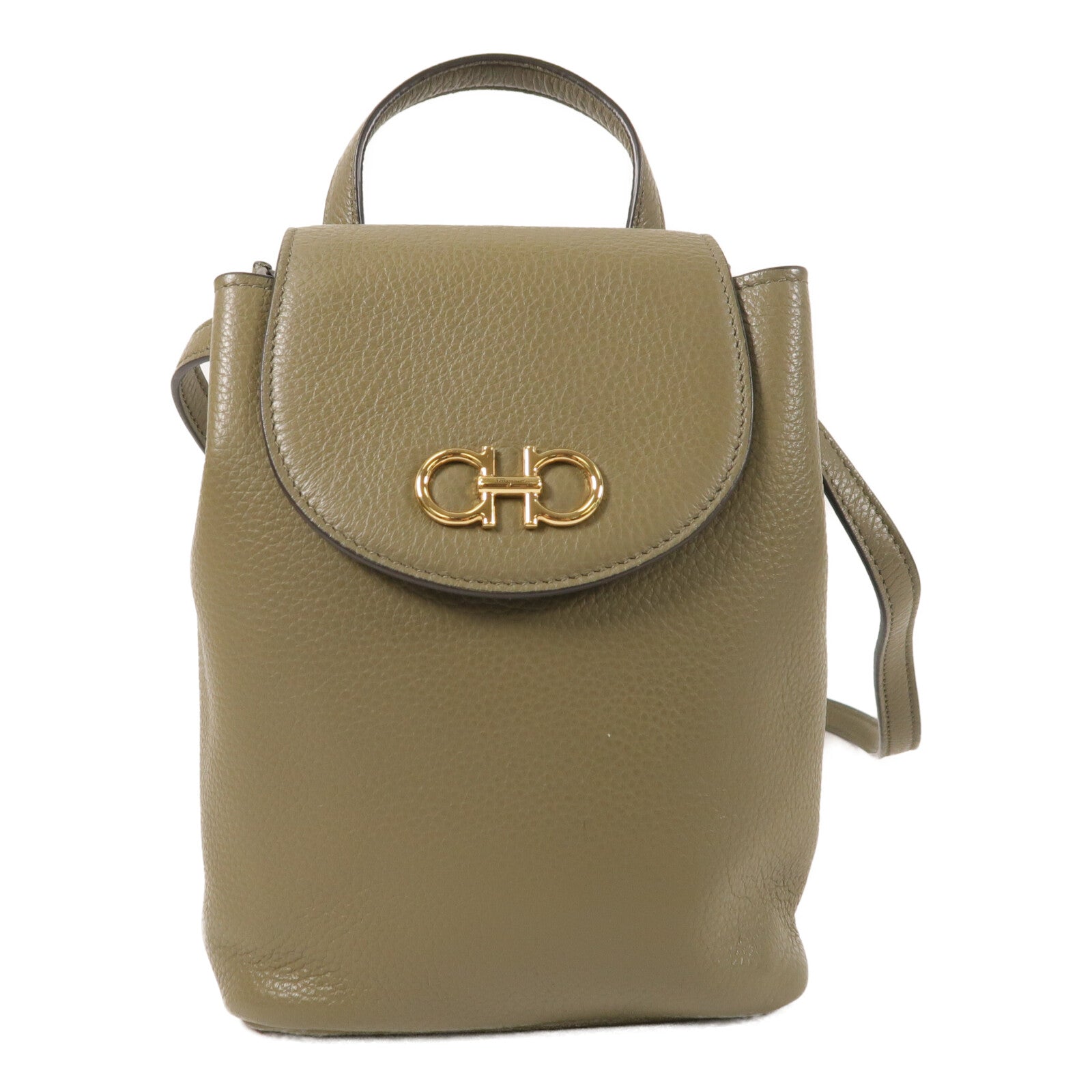 Salvatore Ferragamo 牛皮皮革Gancini金扣背包