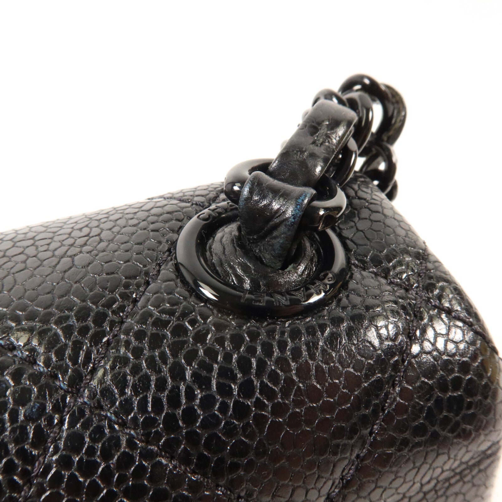 CHANEL 牛皮皮革Mini Flap 17cm鏈帶肩背袋