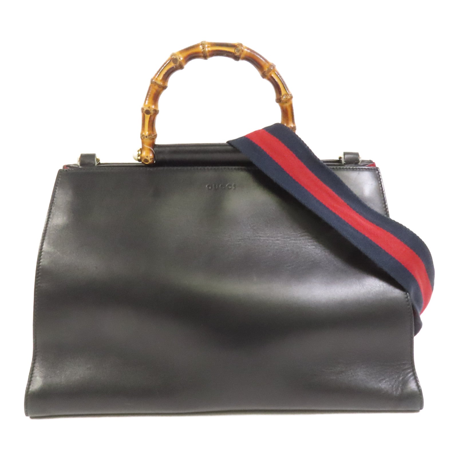 GUCCI 【激減優惠】牛皮皮革Bamboo Top Handle金扣手挽肩背兩用袋