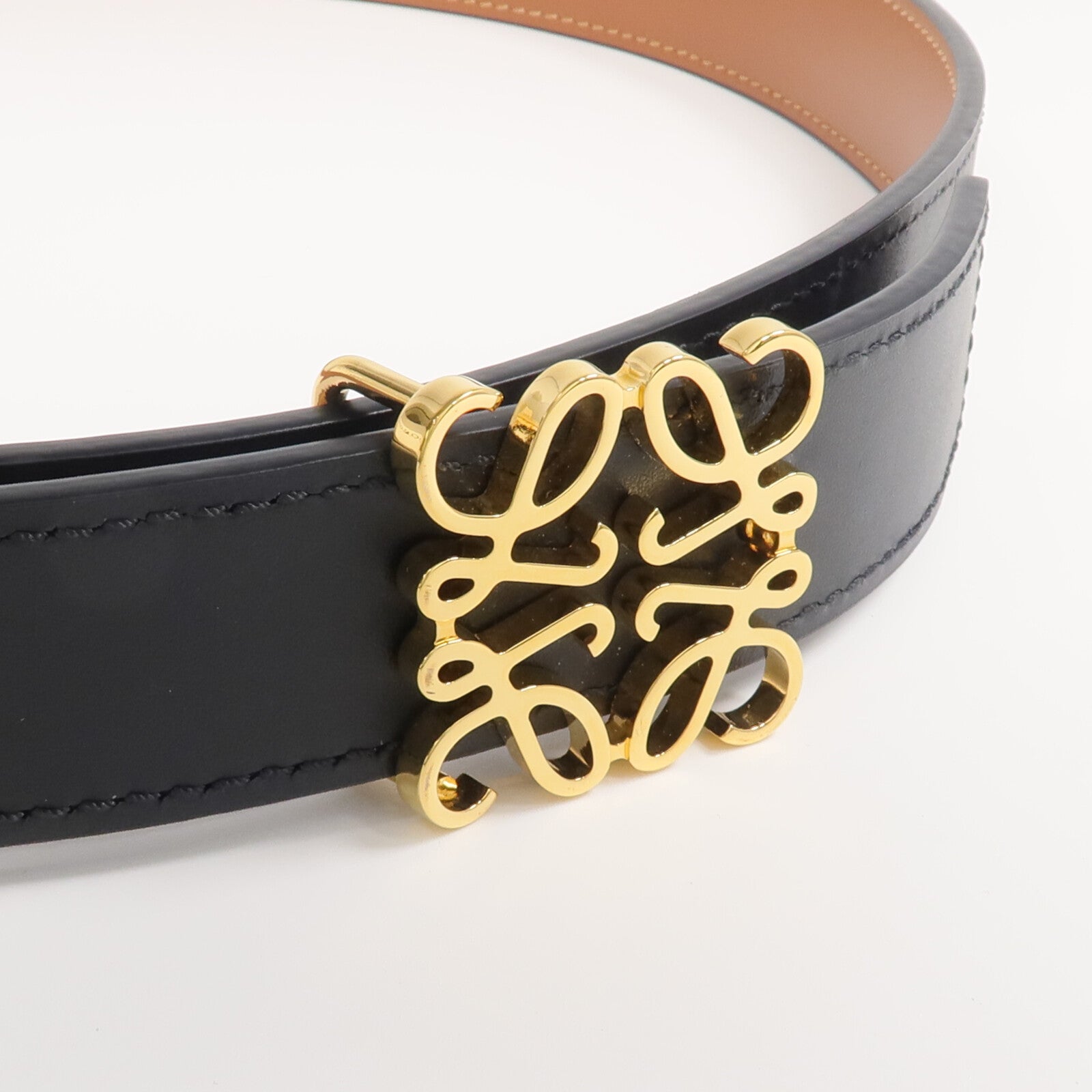 LOEWE 牛皮皮革Belt金扣皮帶