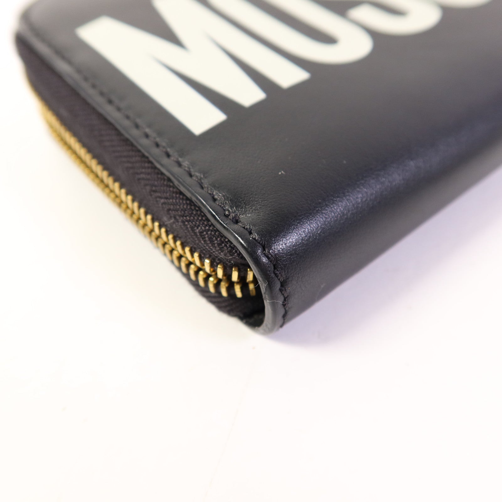 MOSCHINO 【激減優惠】牛皮皮革Zip Long Wallet金扣長錢包