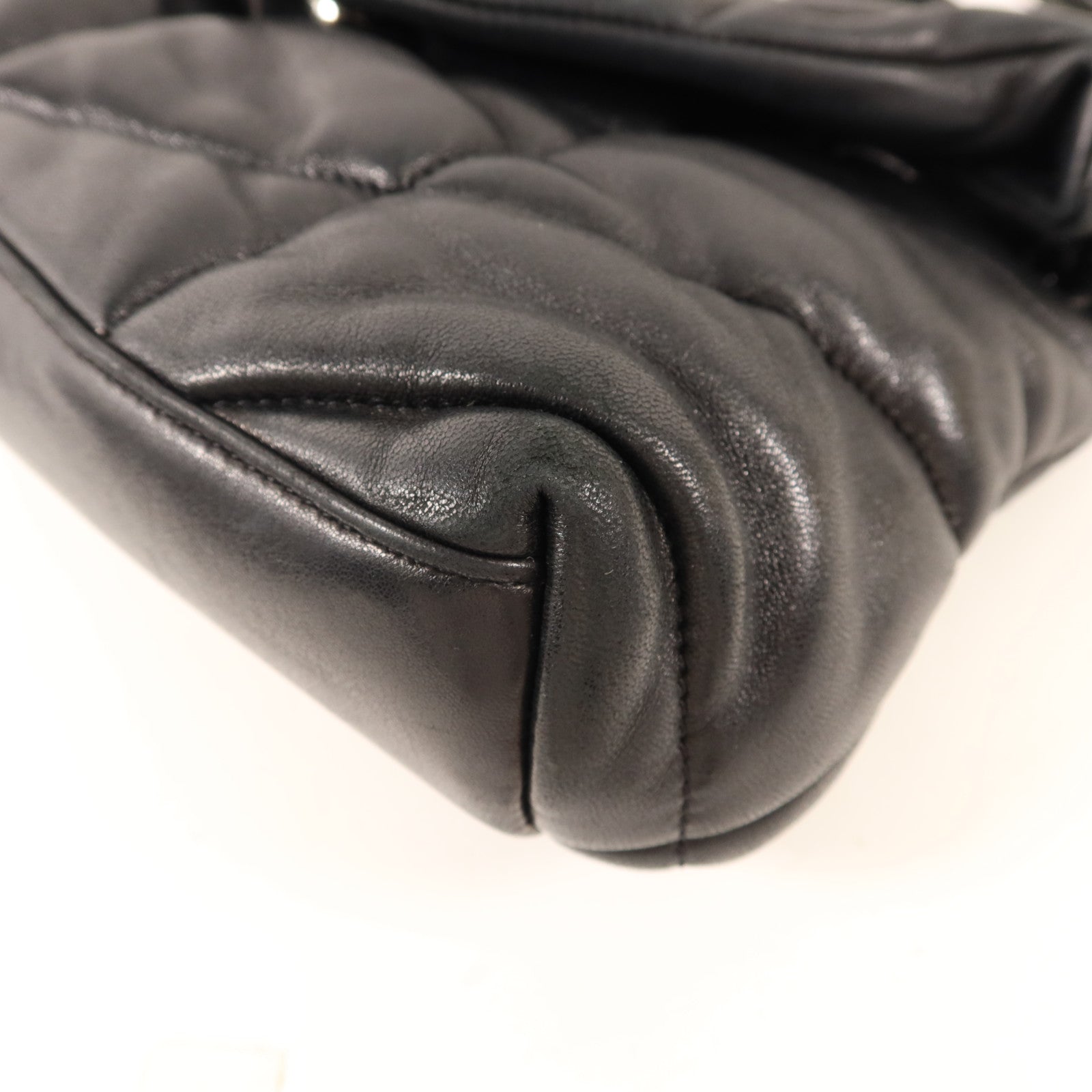 SAINT LAURENT 羊皮皮革Shoulder Bag銀扣手挽肩背兩用袋
