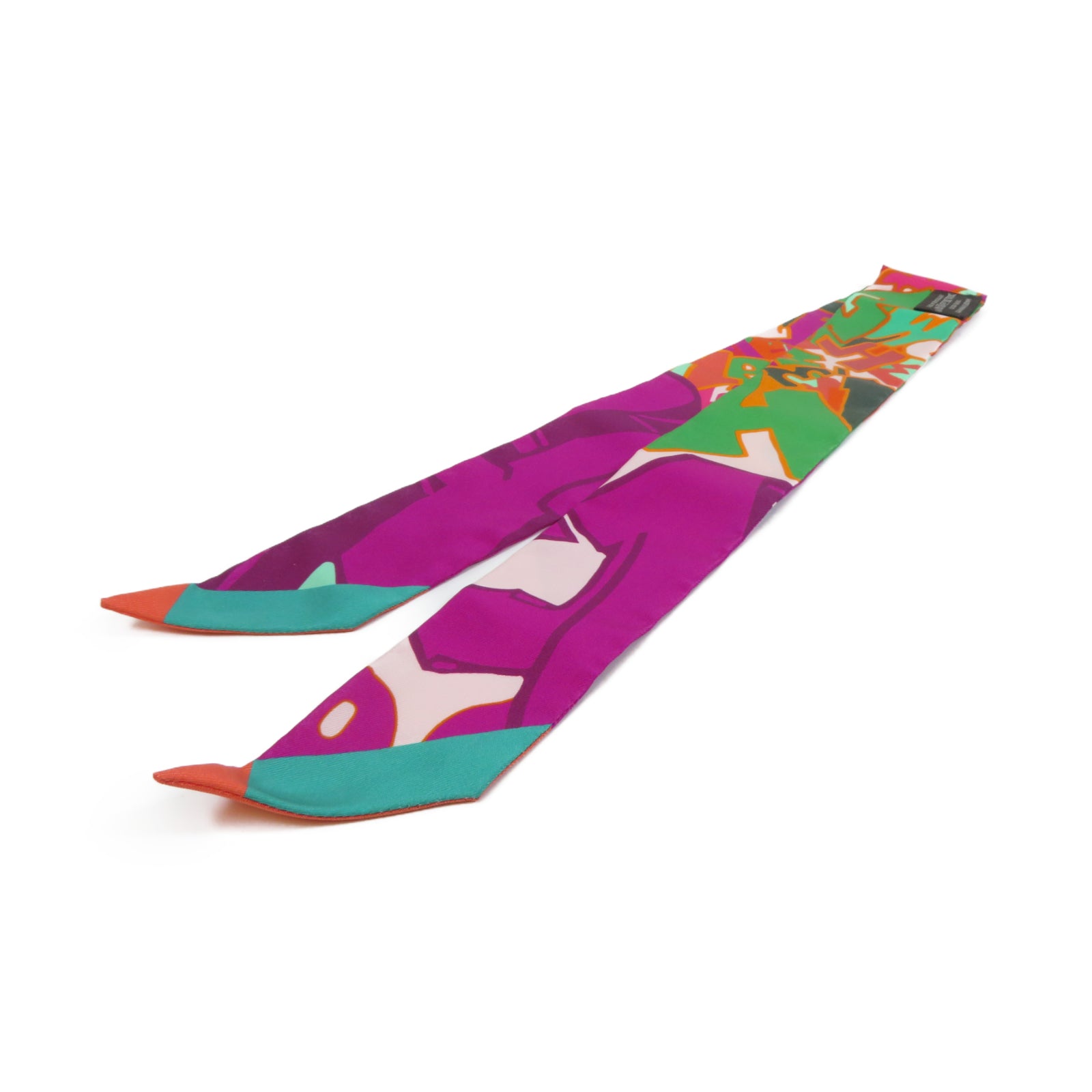 HERMES 【激減優惠】絲質Twilly絲巾紫色