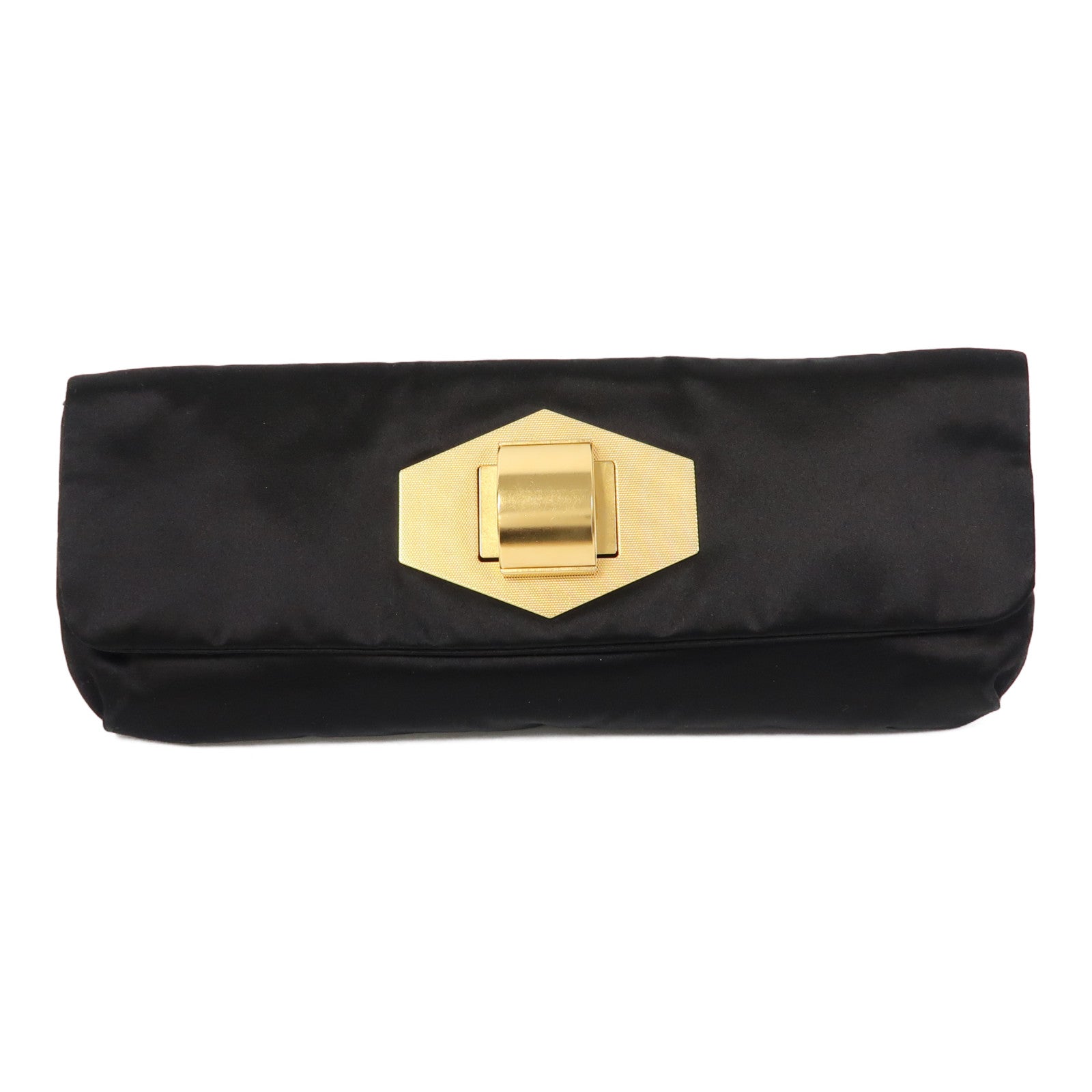 LANVIN 絲質Clutch Bag金扣手拿包黑色