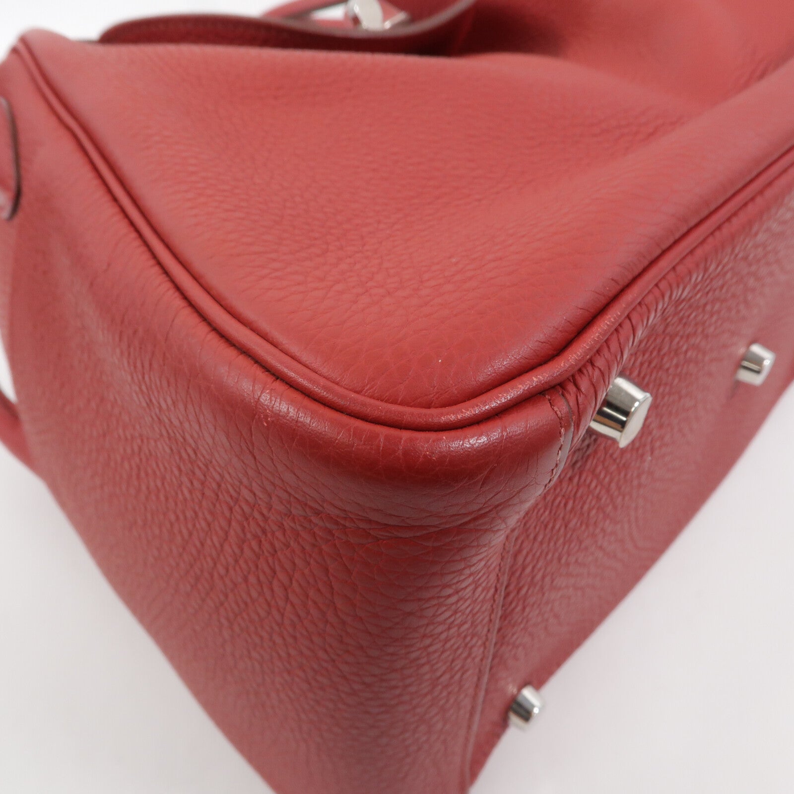 HERMES Togo皮革Lindy 30手挽肩背兩用袋Rouge Garance
