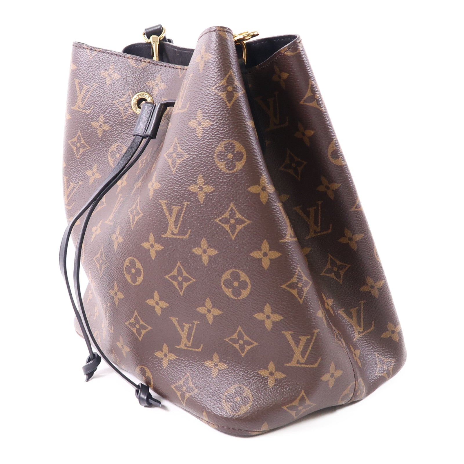 LOUIS VUITTON Monogram Neo Noe MM金扣肩背袋棕色