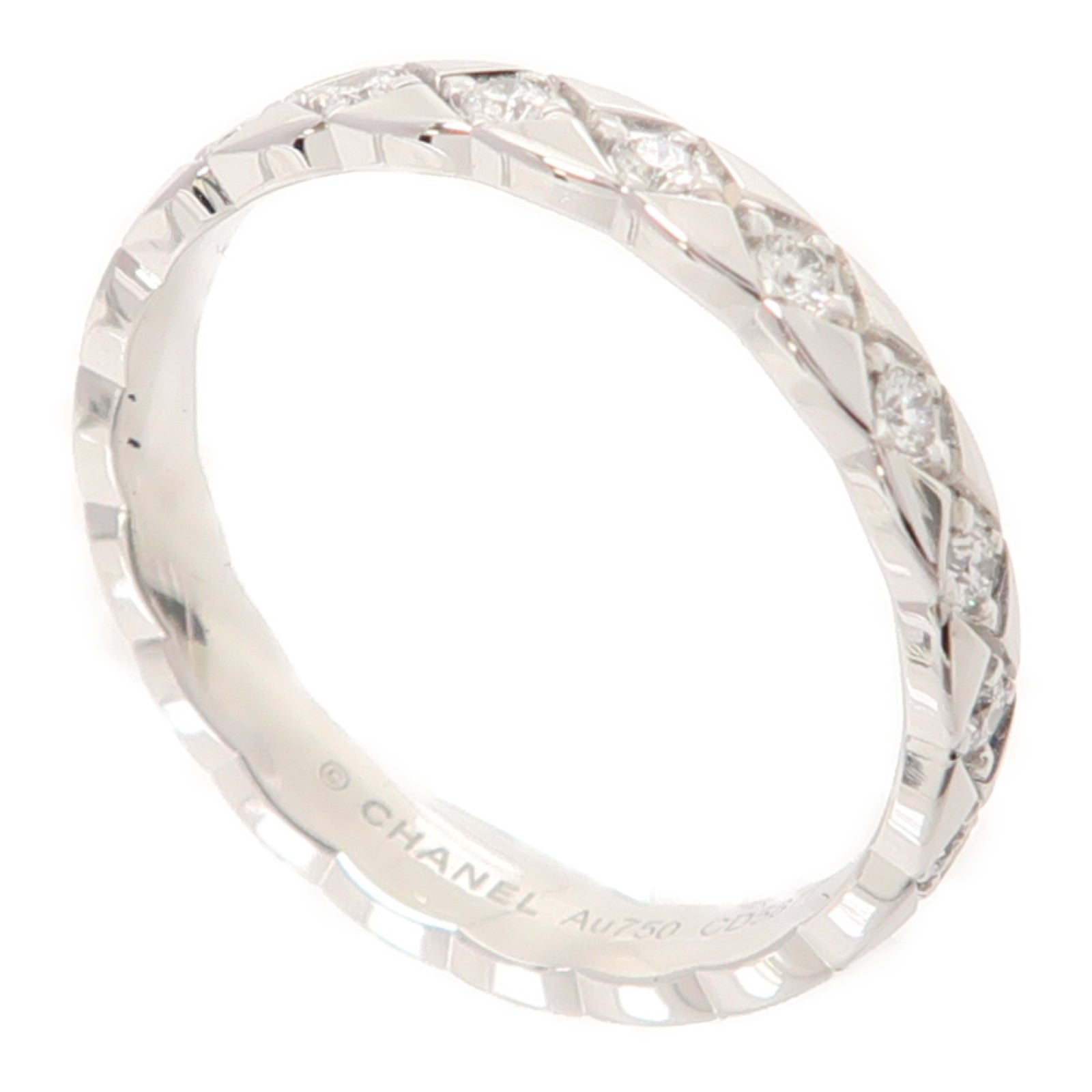 CHANEL 18K白金CoCo Crush Ring鑽石戒指#57/US#6