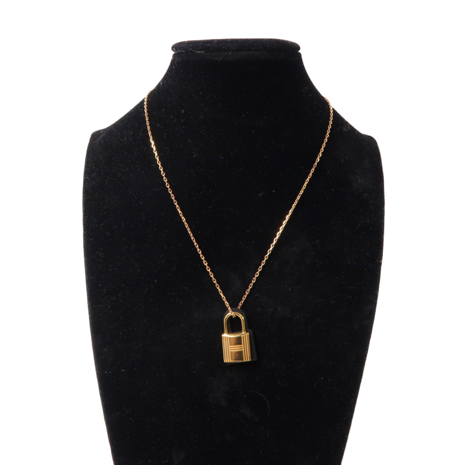 HERMES 皮革/金屬O'Kelly Necklace項鏈黑色/啡色