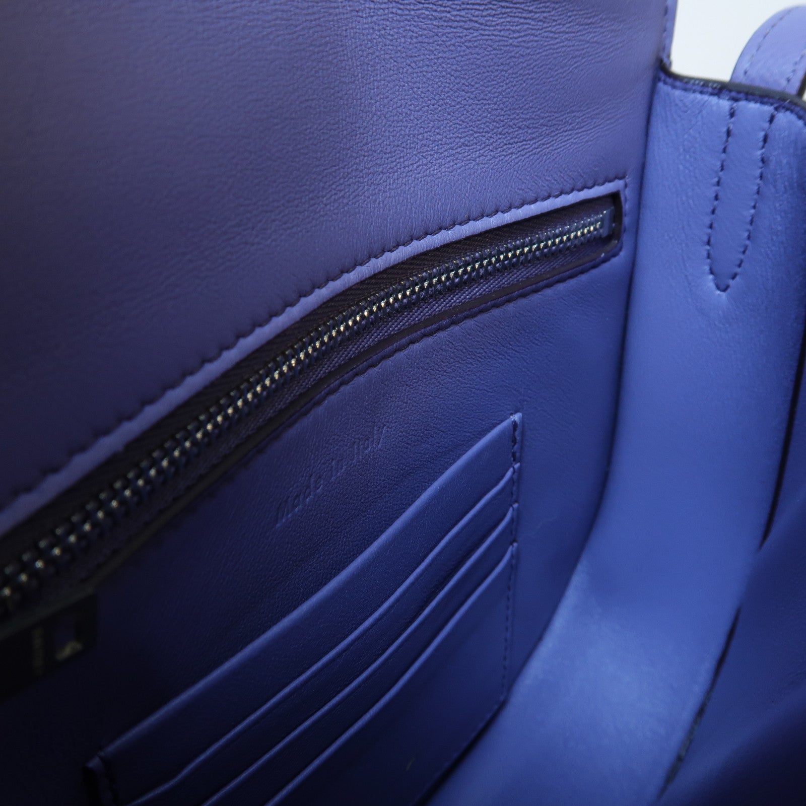 CELINE 牛皮皮革Shoulder Bag銀扣肩背袋紫色